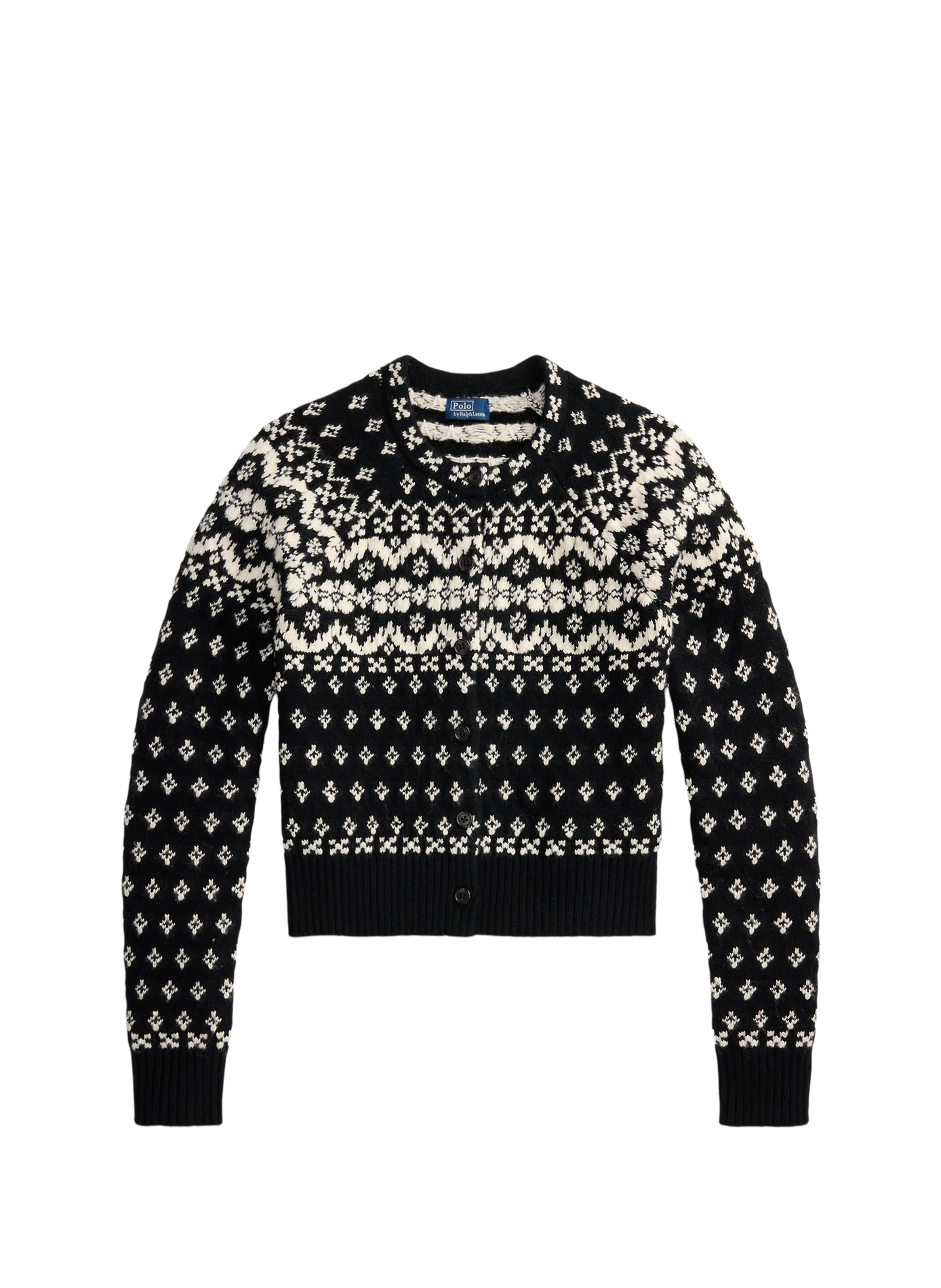 Cardigan droit en laine et coton POLO RALPH LAUREN Black