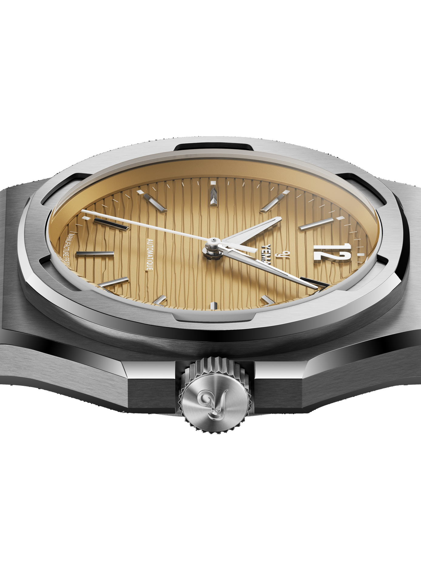Montre automatique Wristmaster Slim CMM.20 en acier inoxydable YEMA Jaune