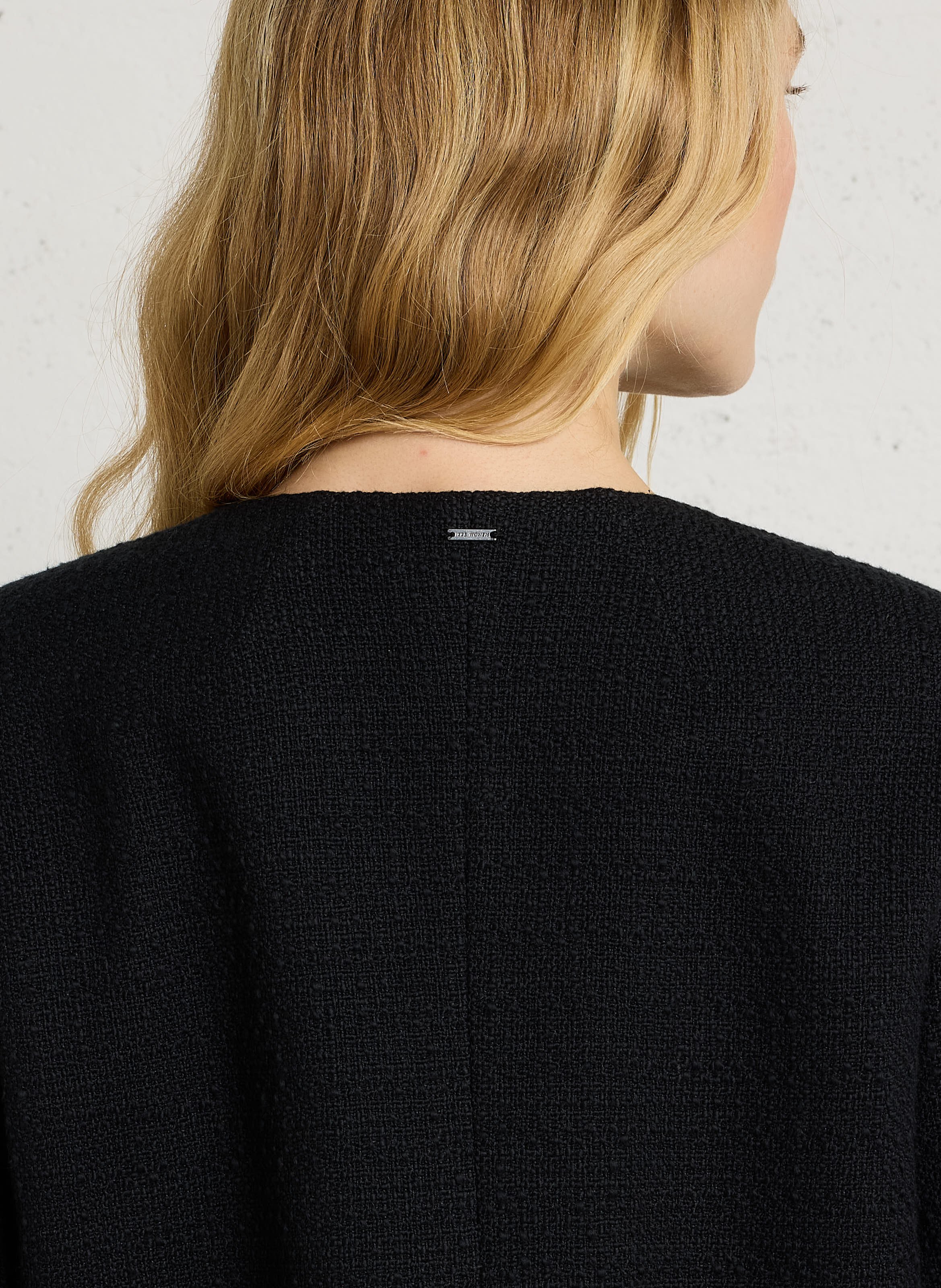 Veste courte et droite effet tweed IKKS Noir