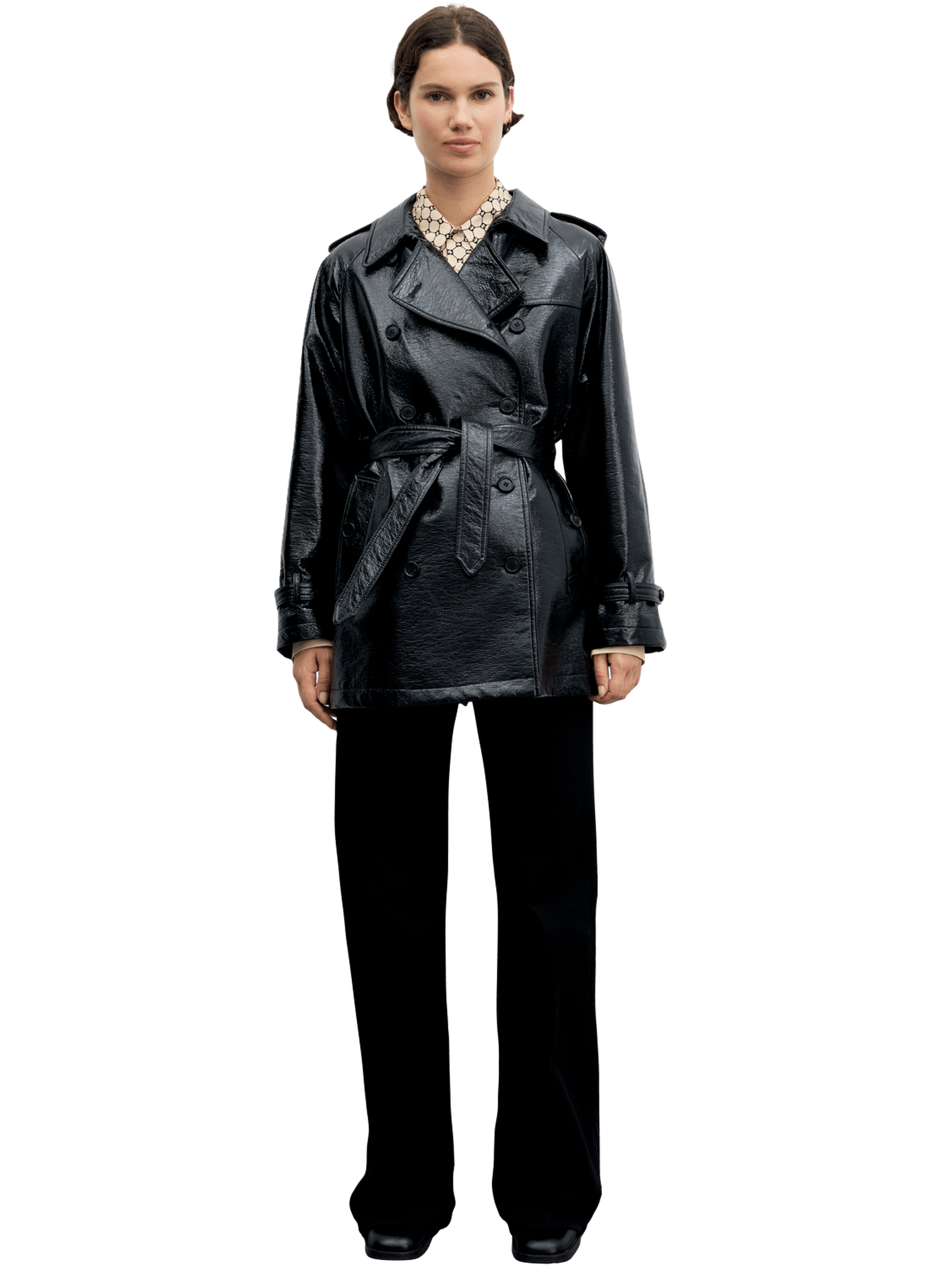 Trench court en vernis - vicky GERARD DAREL Noir
