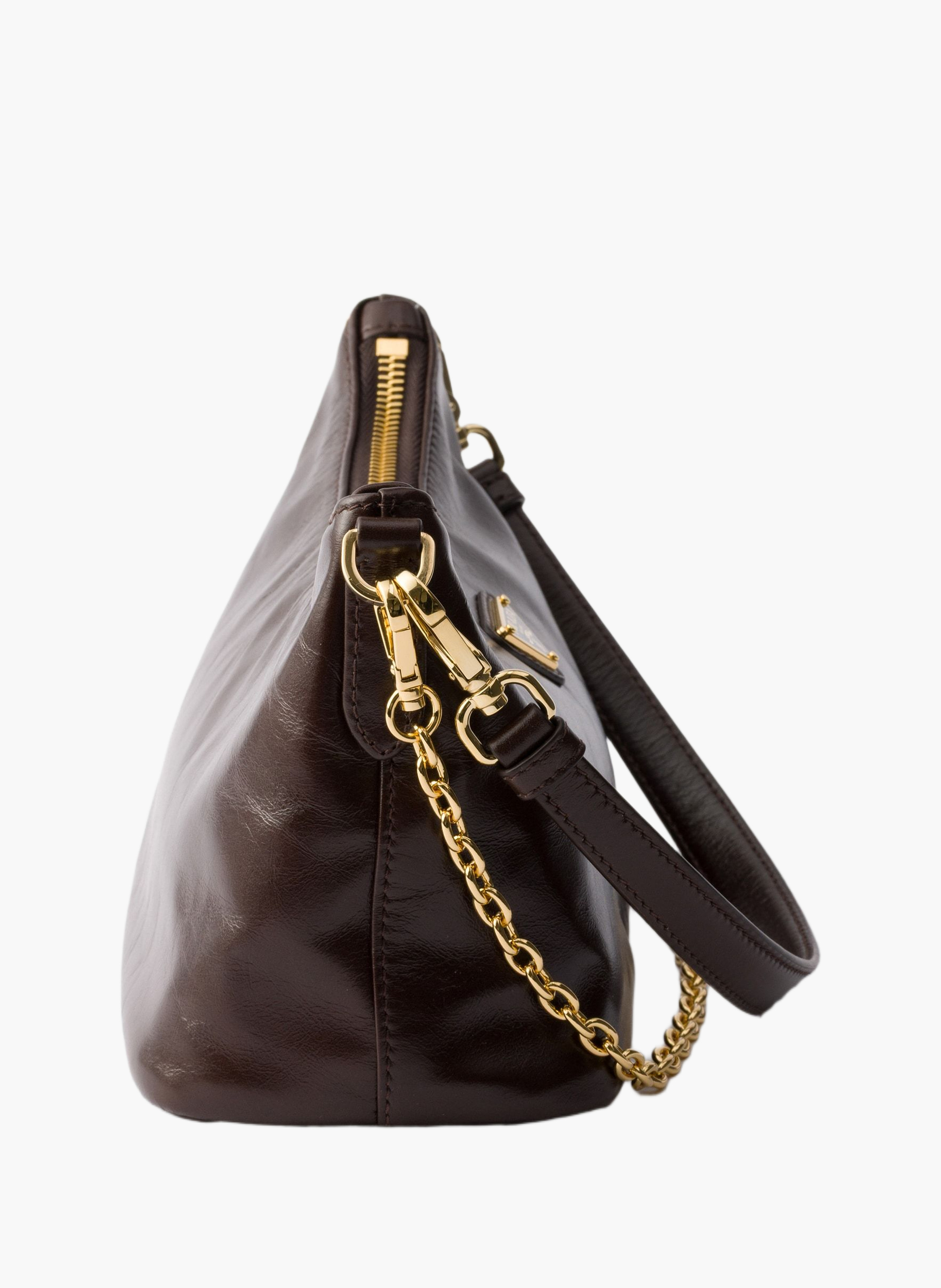 Mini sac en cuir PRADA Marron
