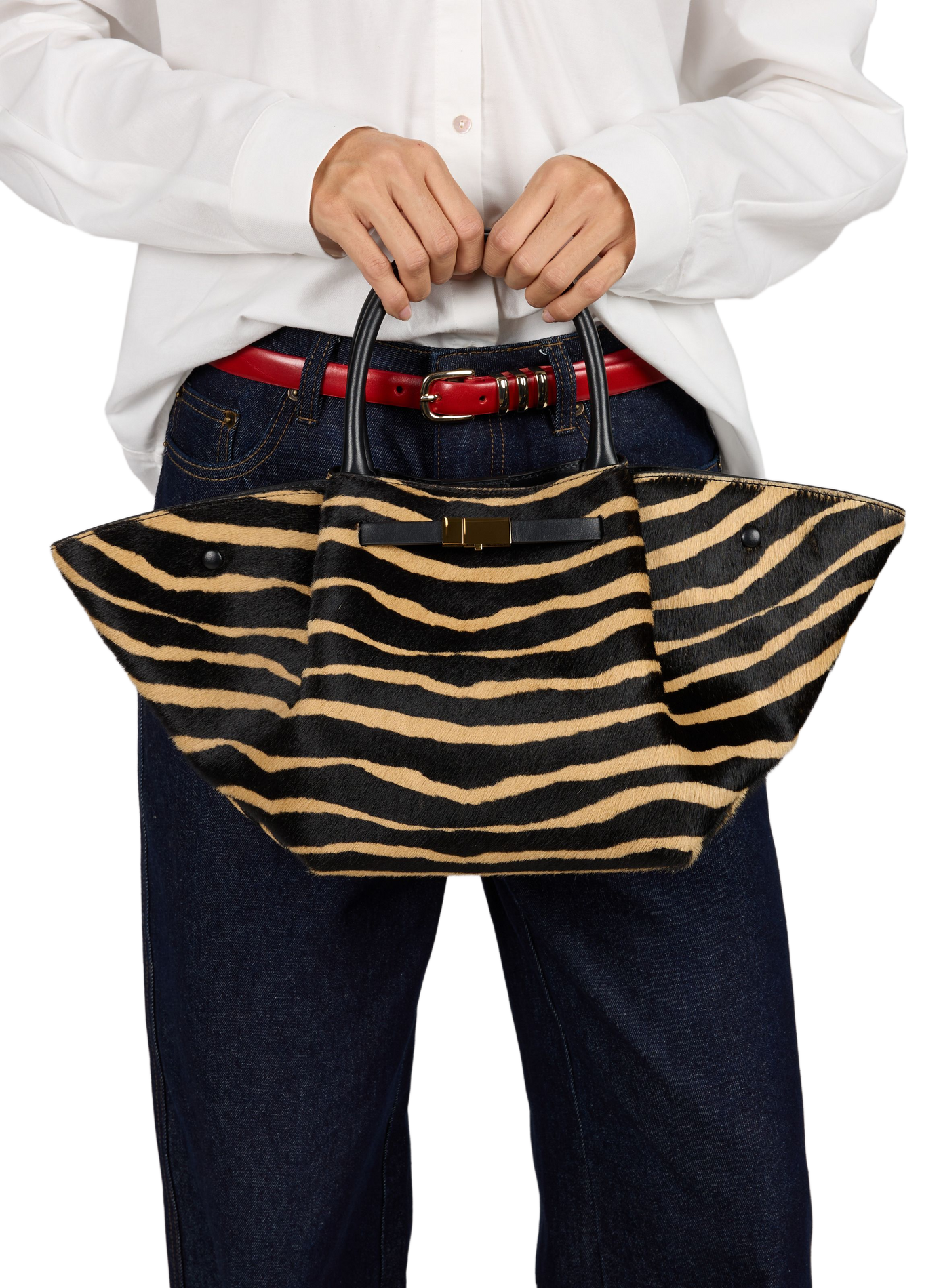 Striped leather handbag DEMELLIER LONDON Multicolour