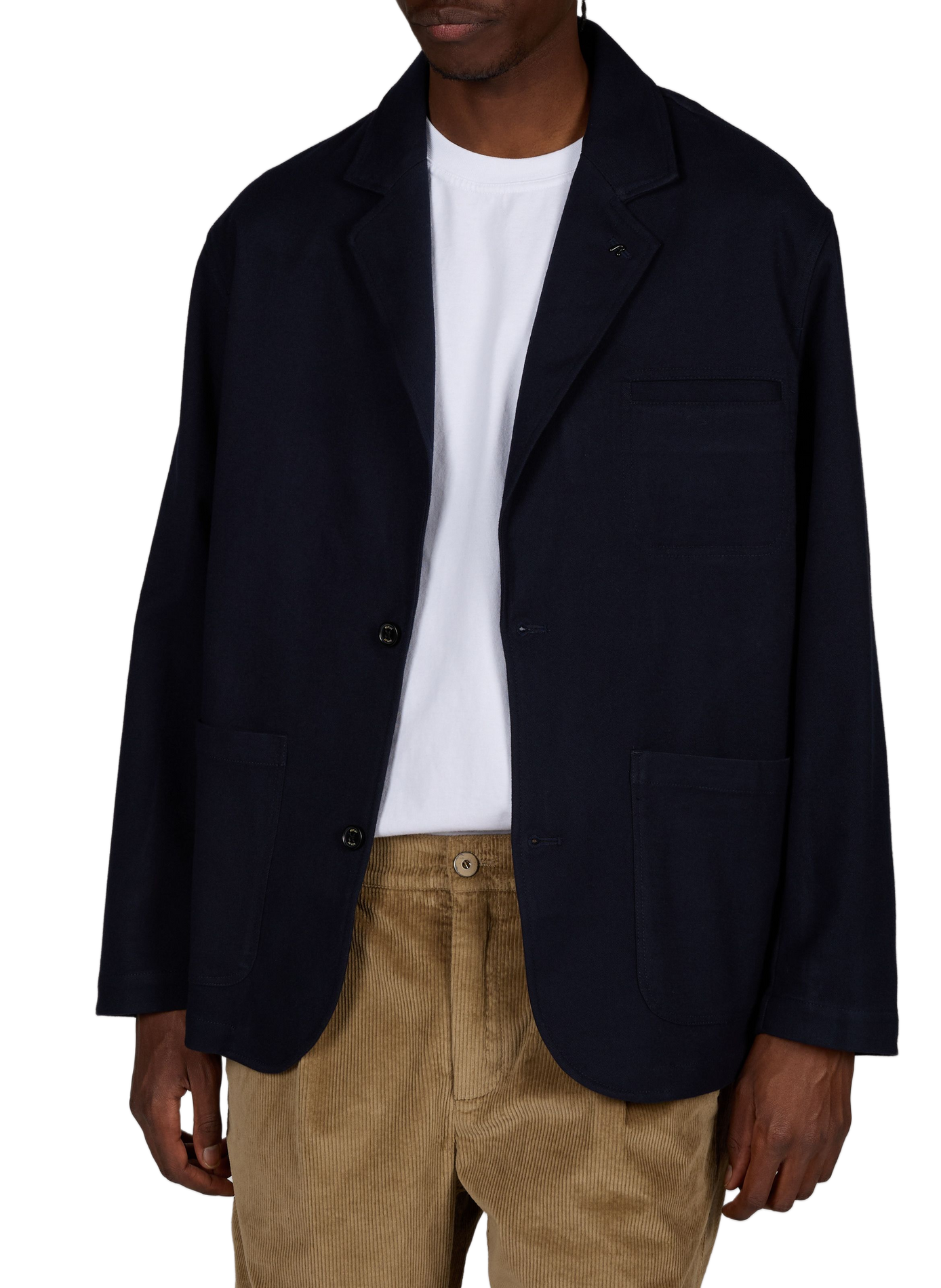 Straight blazer with a tailored collar. REPLAY Blue