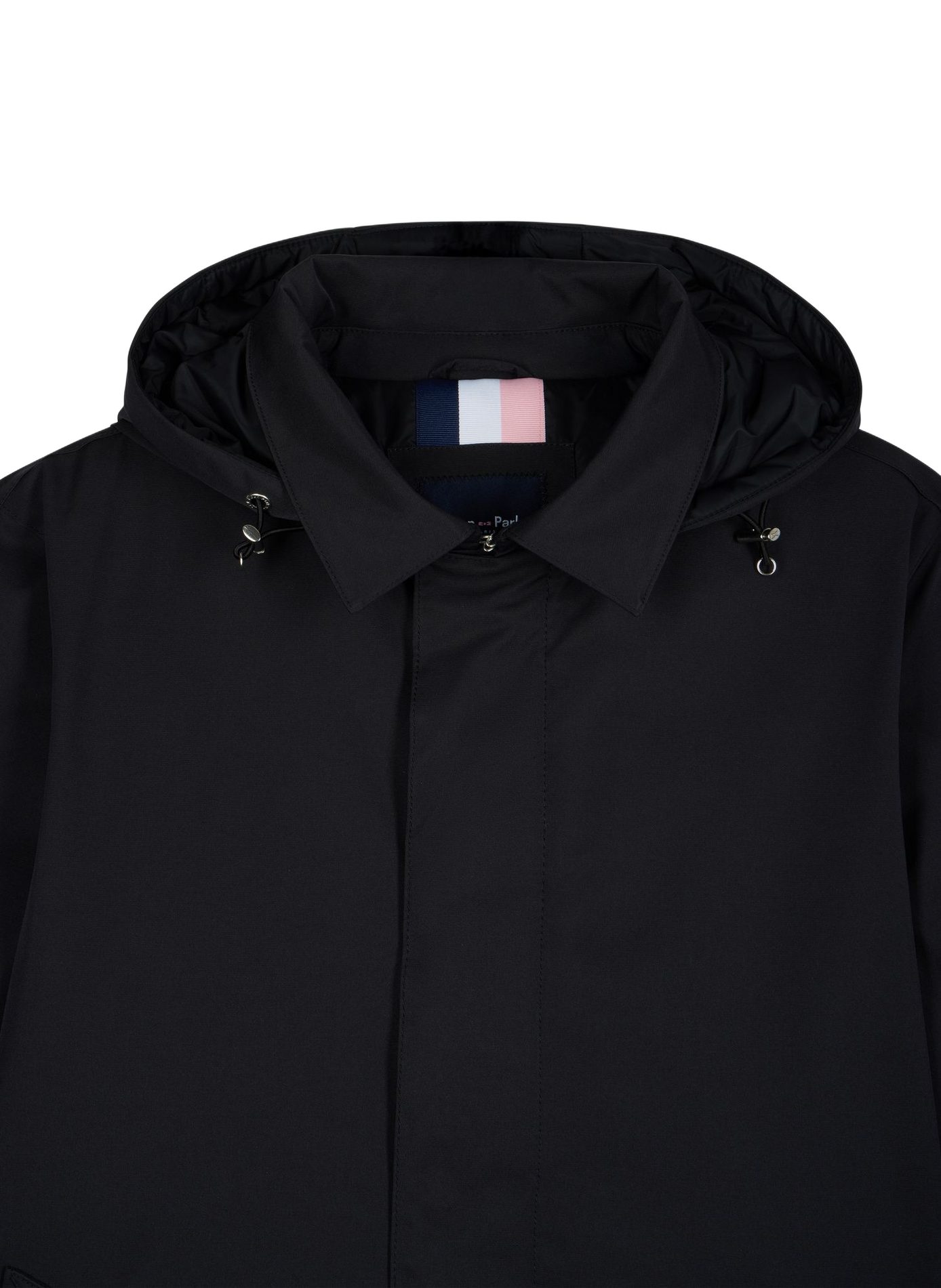 Plain hooded straight parka EDEN PARK Black