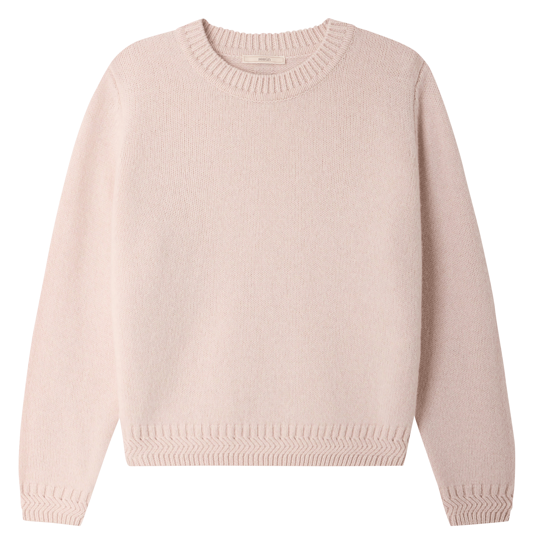 Pull oversize col rond en laine mérinos silty SESSUN Rose