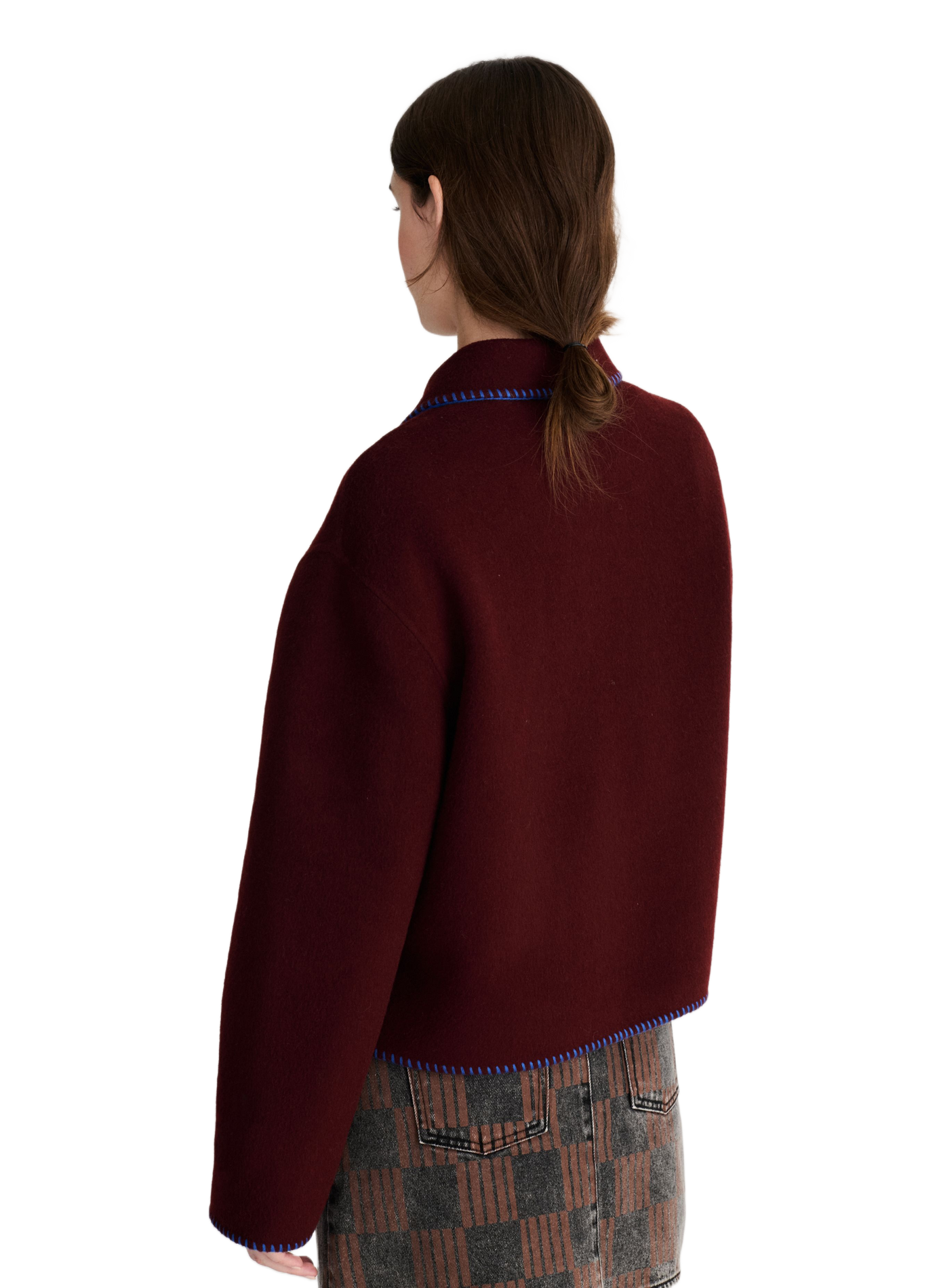 Veste droite unie en laine mélangée BOBO CHOSES Red