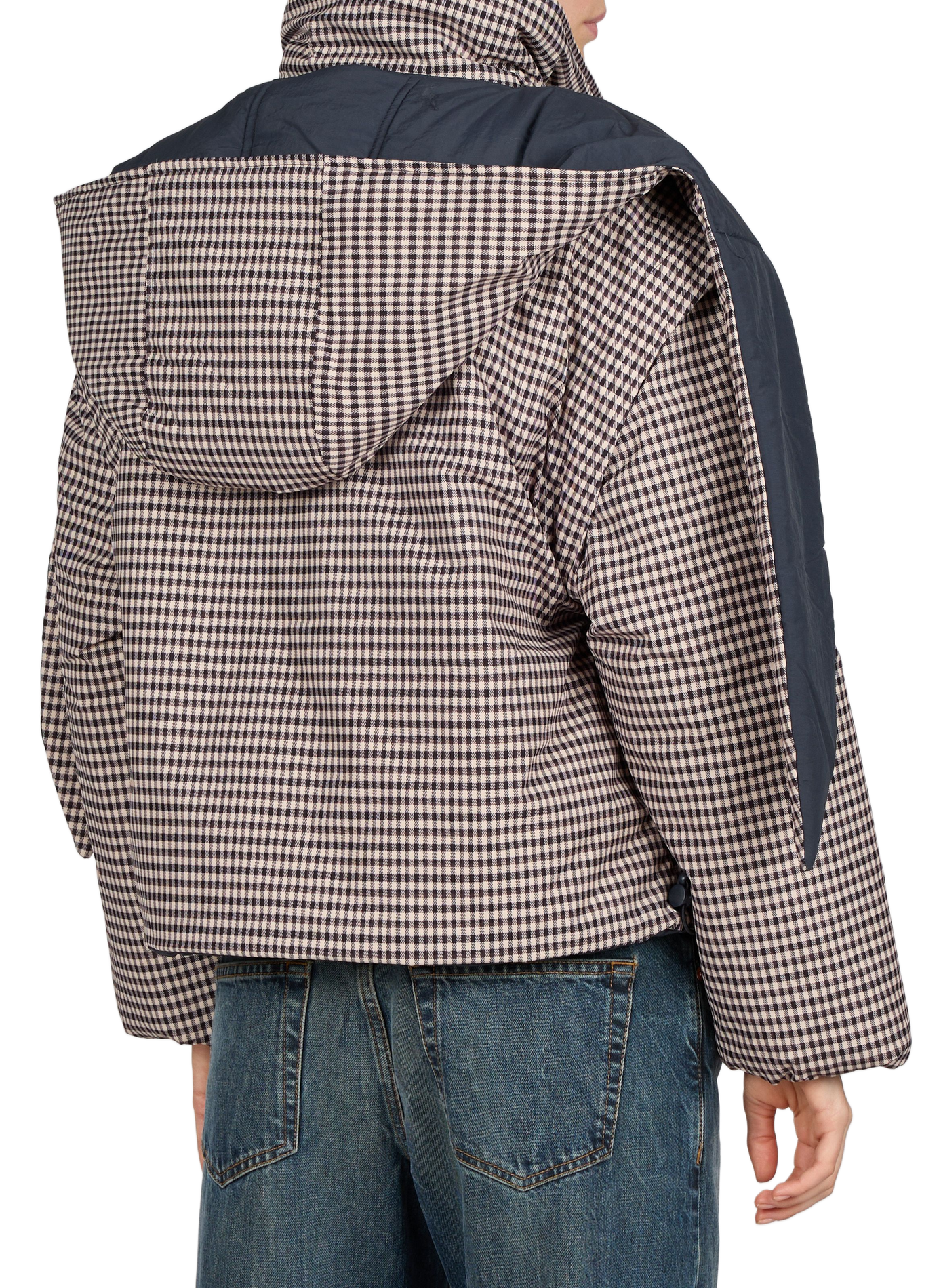 Short oversized checked coat OBJECT Multicolour