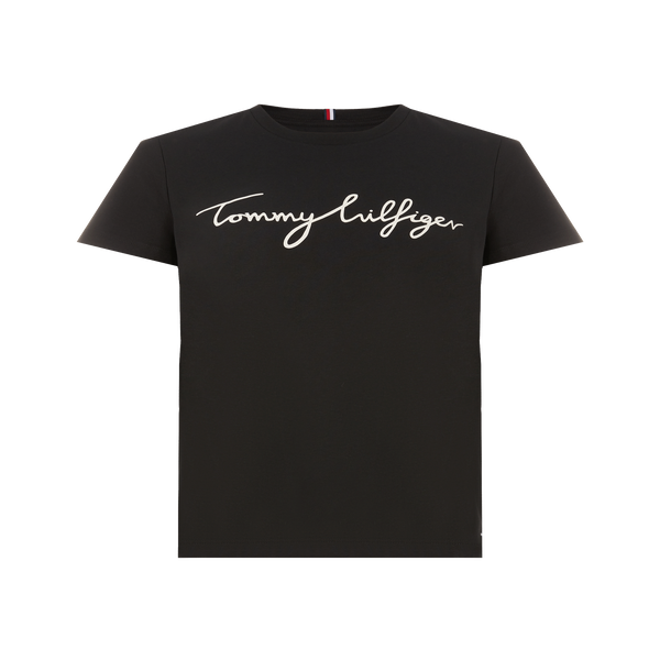 Tommy Hilfiger Cotton Logo T-shirt In Black