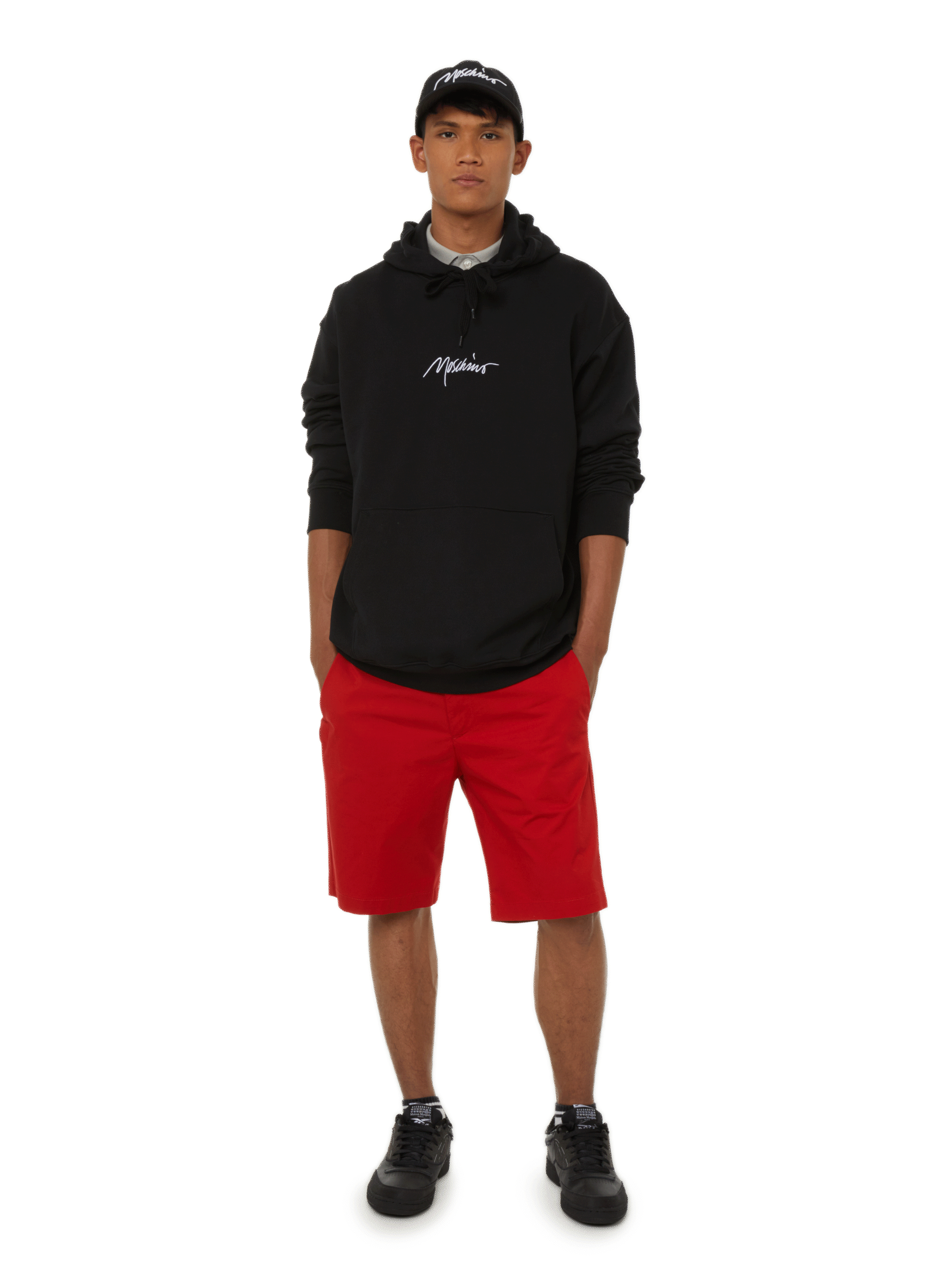 Embroidered cap MOSCHINO Black