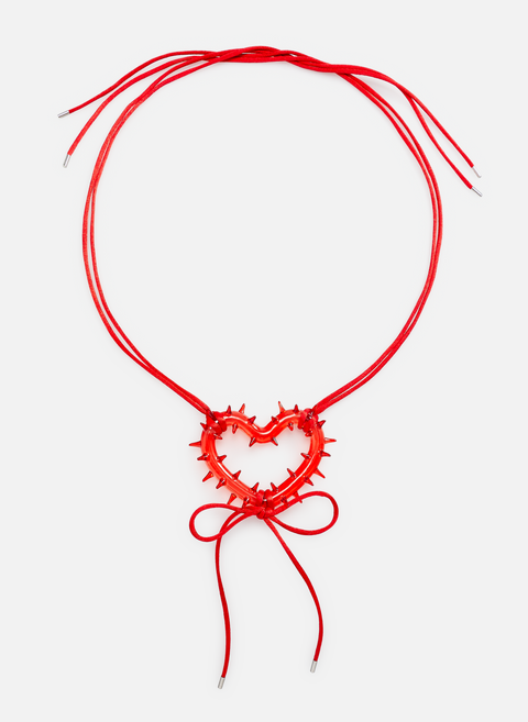 Rote, stachelige Herzkette von Hugo Kreit 