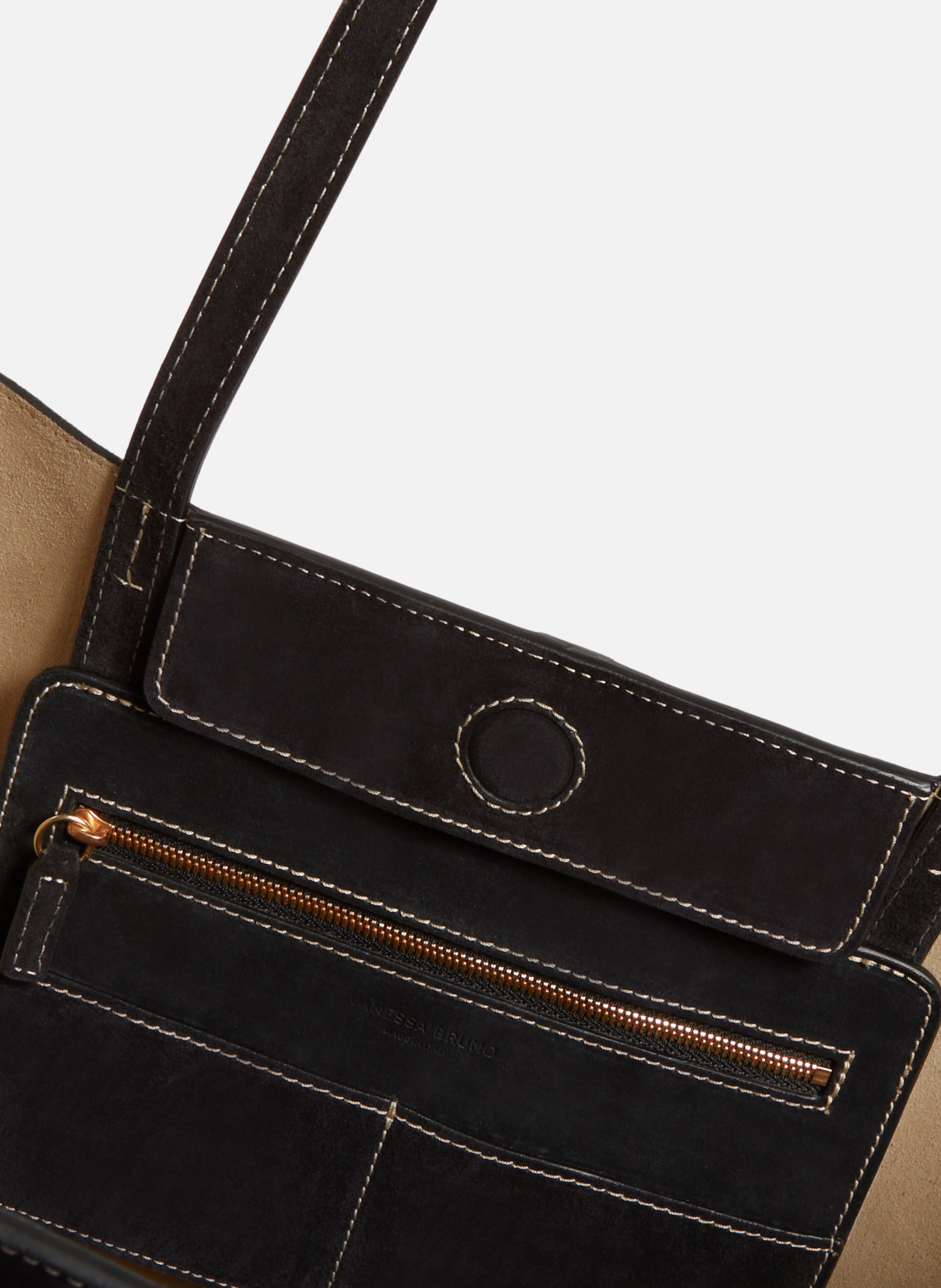 Grand cabas daily en cuir velours VANESSA BRUNO Noir