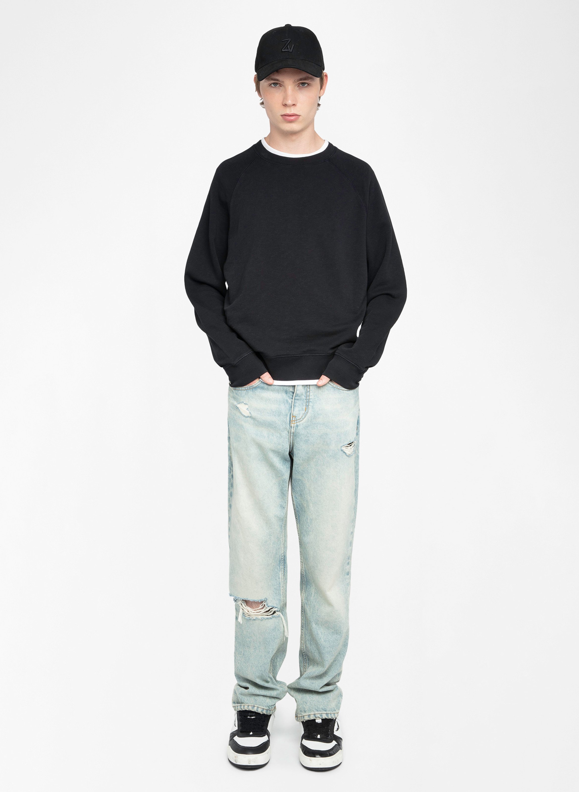 Sweat col rond en coton uppy ZADIG&VOLTAIRE Noir