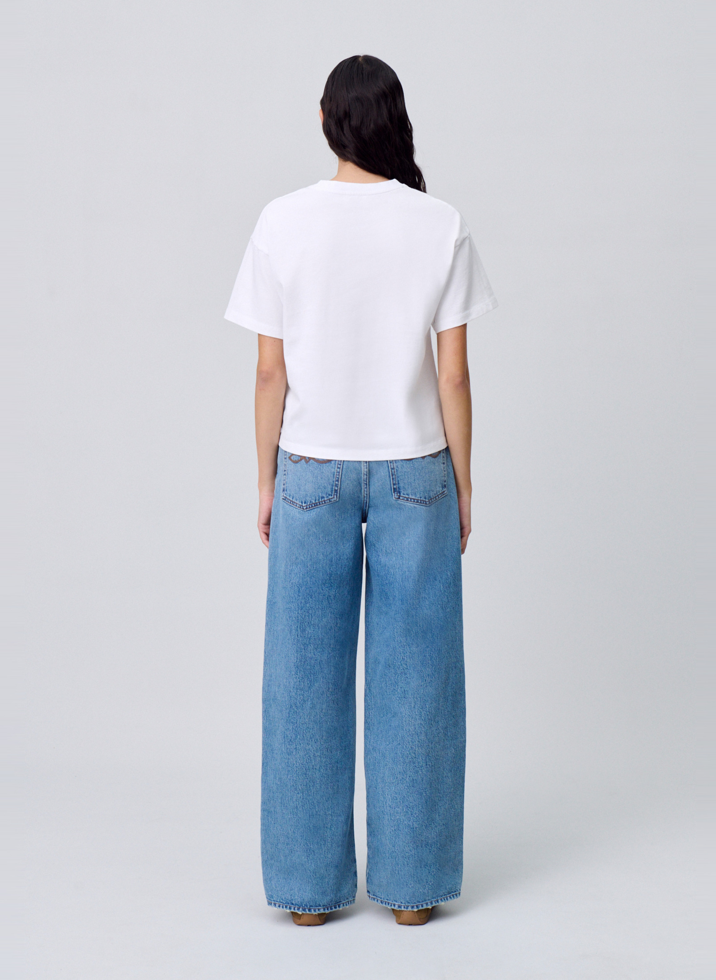 Tee-shirt col rond en coton CLAUDIE PIERLOT Blanc