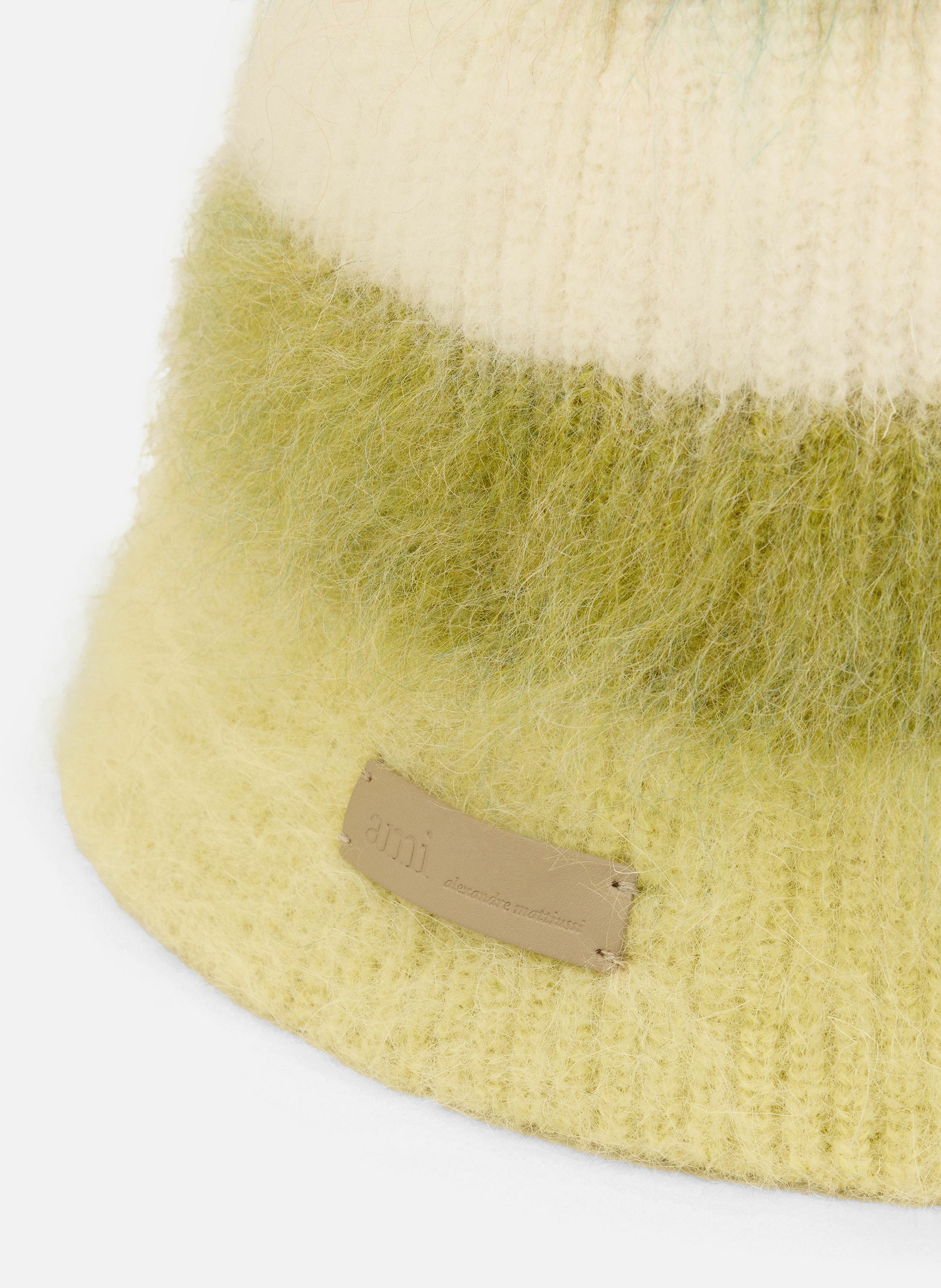 Bob ami rayé en mohair unisexe AMI PARIS Beige