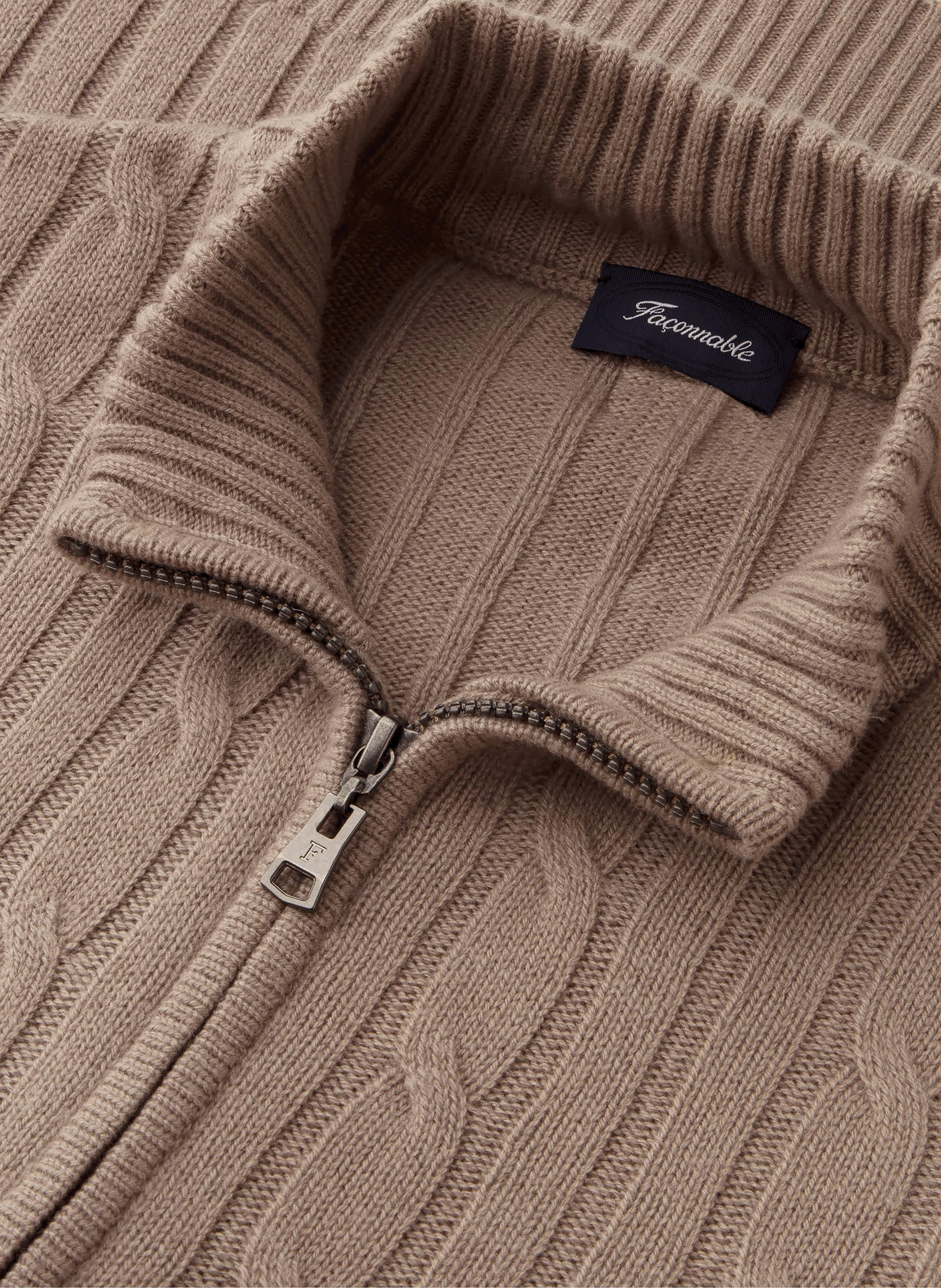 Wool and cashmere Cardigan FACONNABLE Khaki
