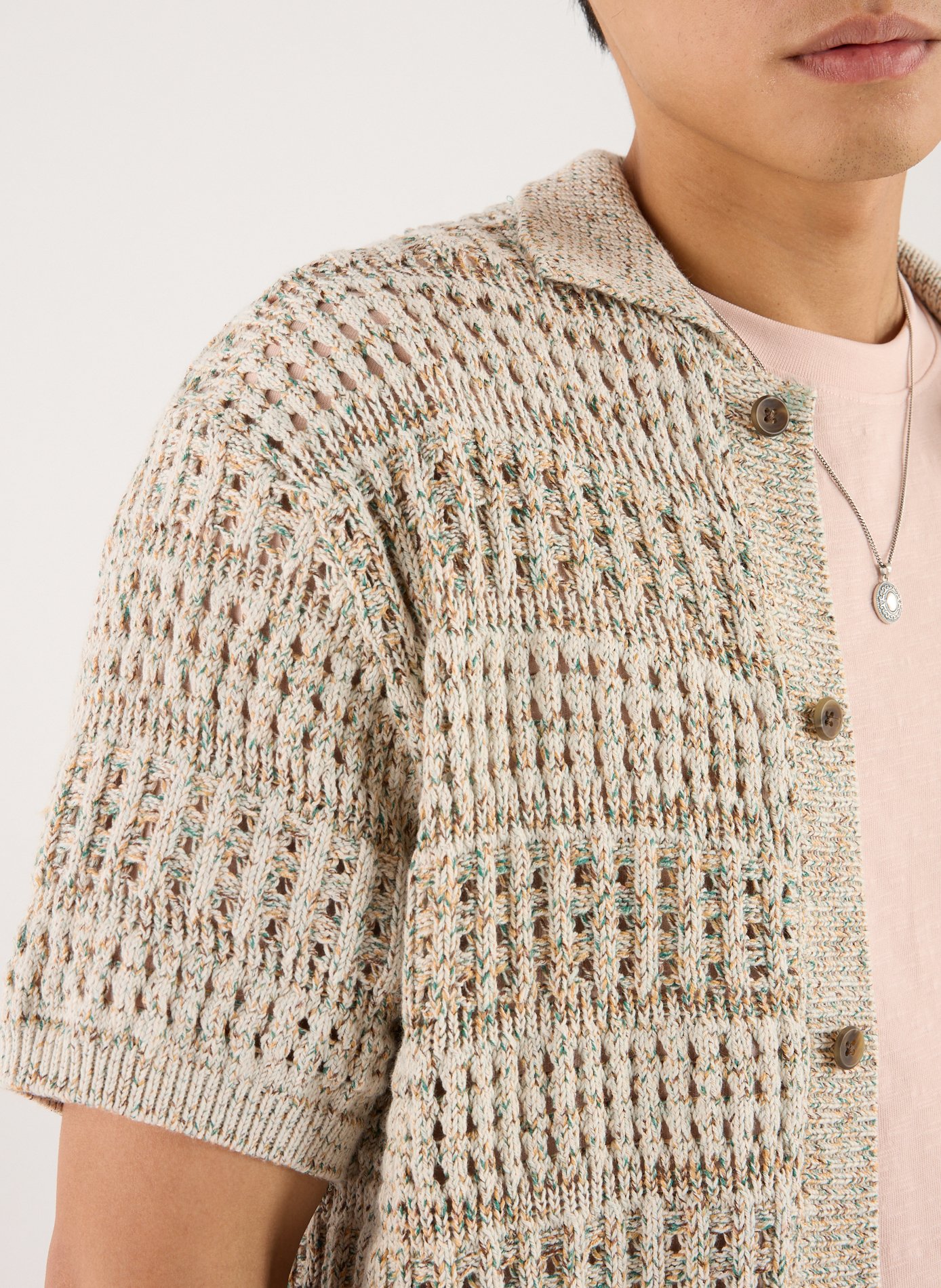 Chemise manches courtes en maille  LES DEUX Beige