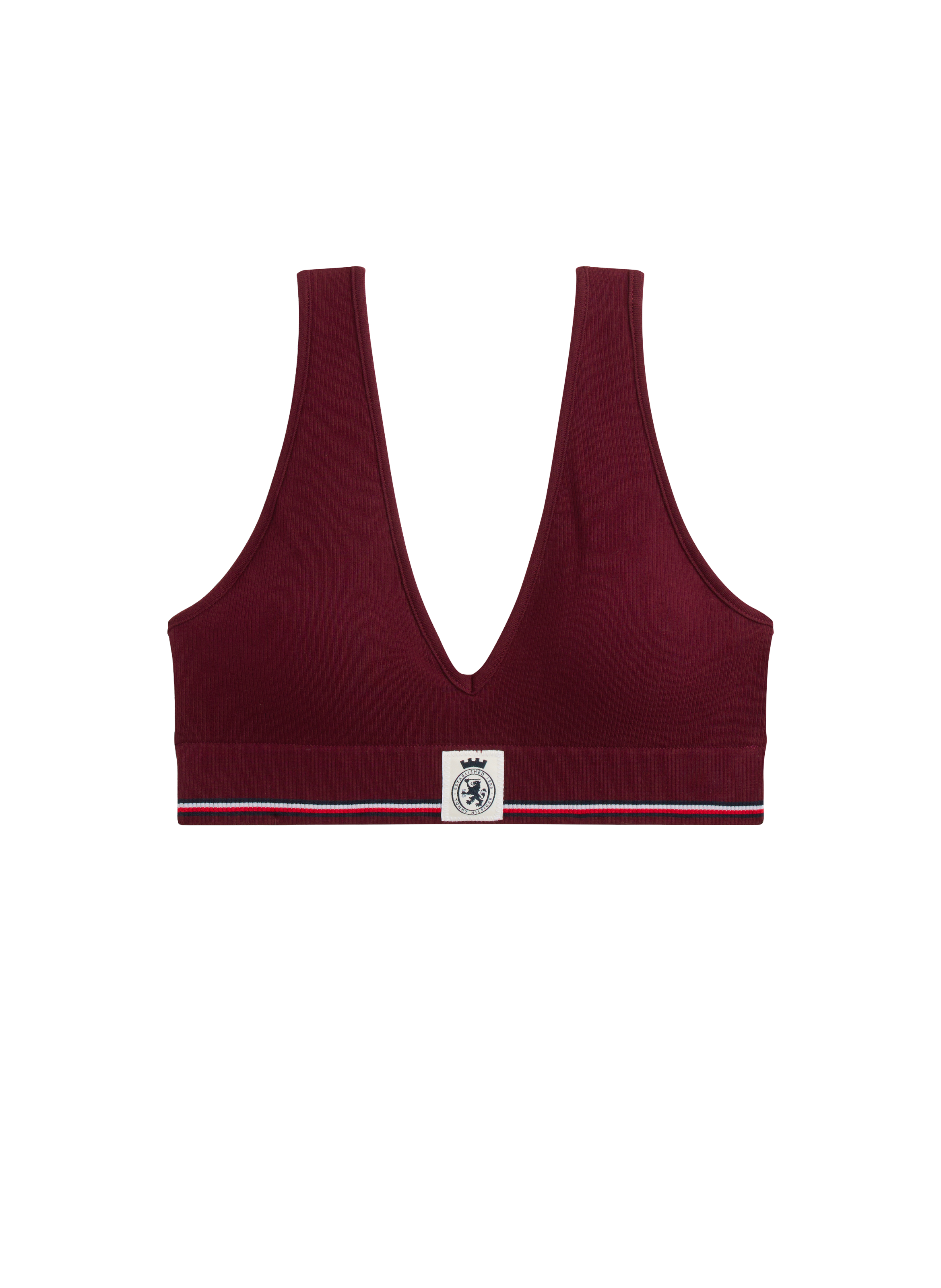 Bralette triangle côtelée TOMMY HILFIGER Rouge