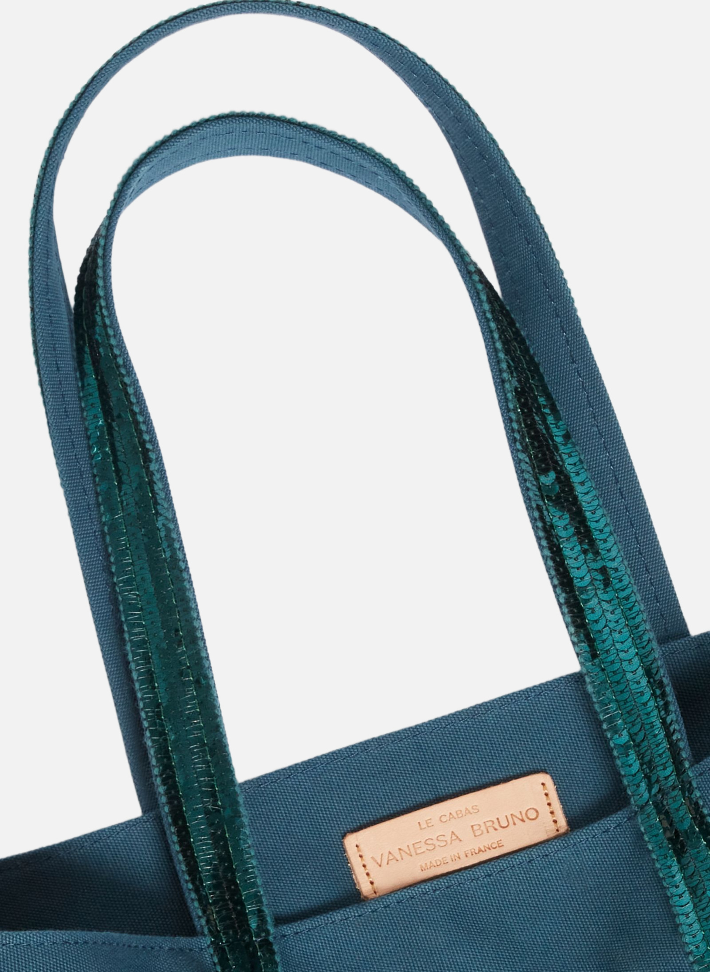 Cabas m zippé en toile Vert