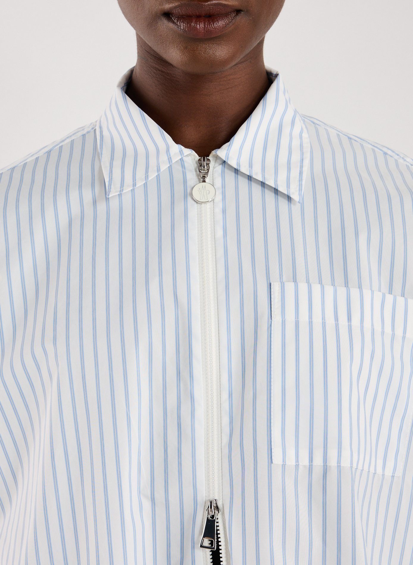 Striped zip-up shirt MONCLER White
