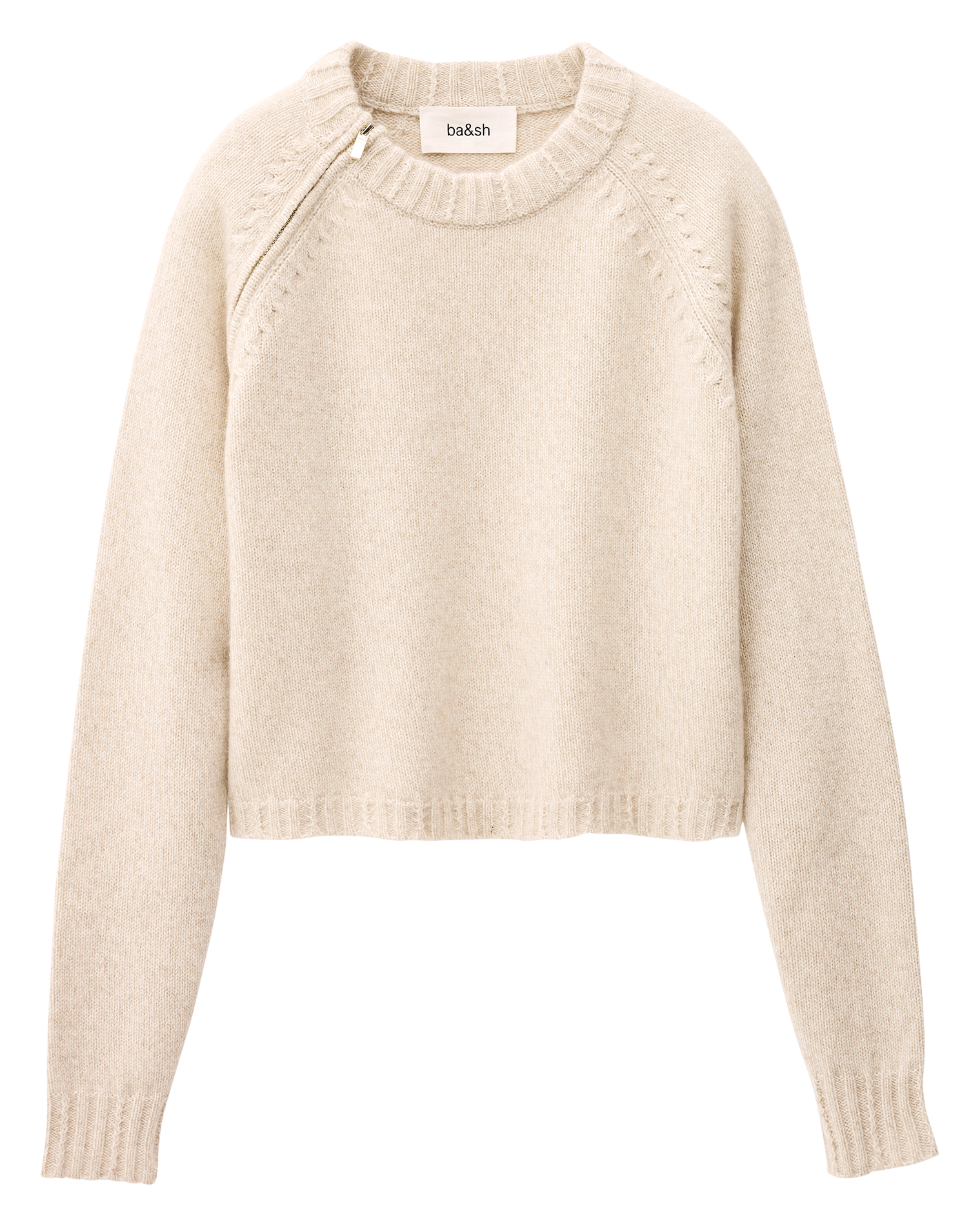 Pull col rond en cachemire corvy BA&SH Beige