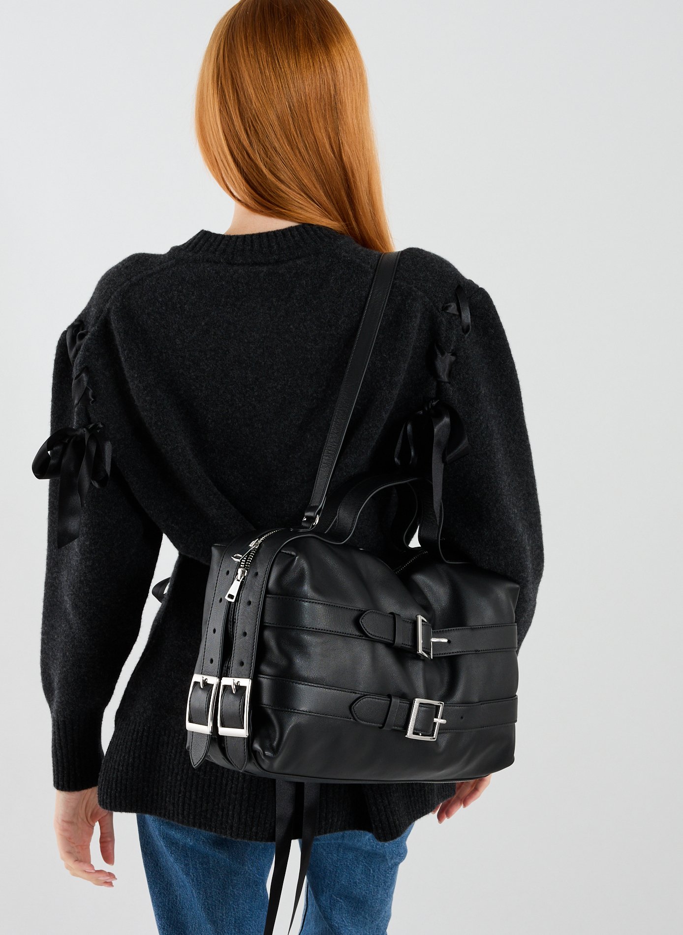 Leather belt bag SIMONE ROCHA Black