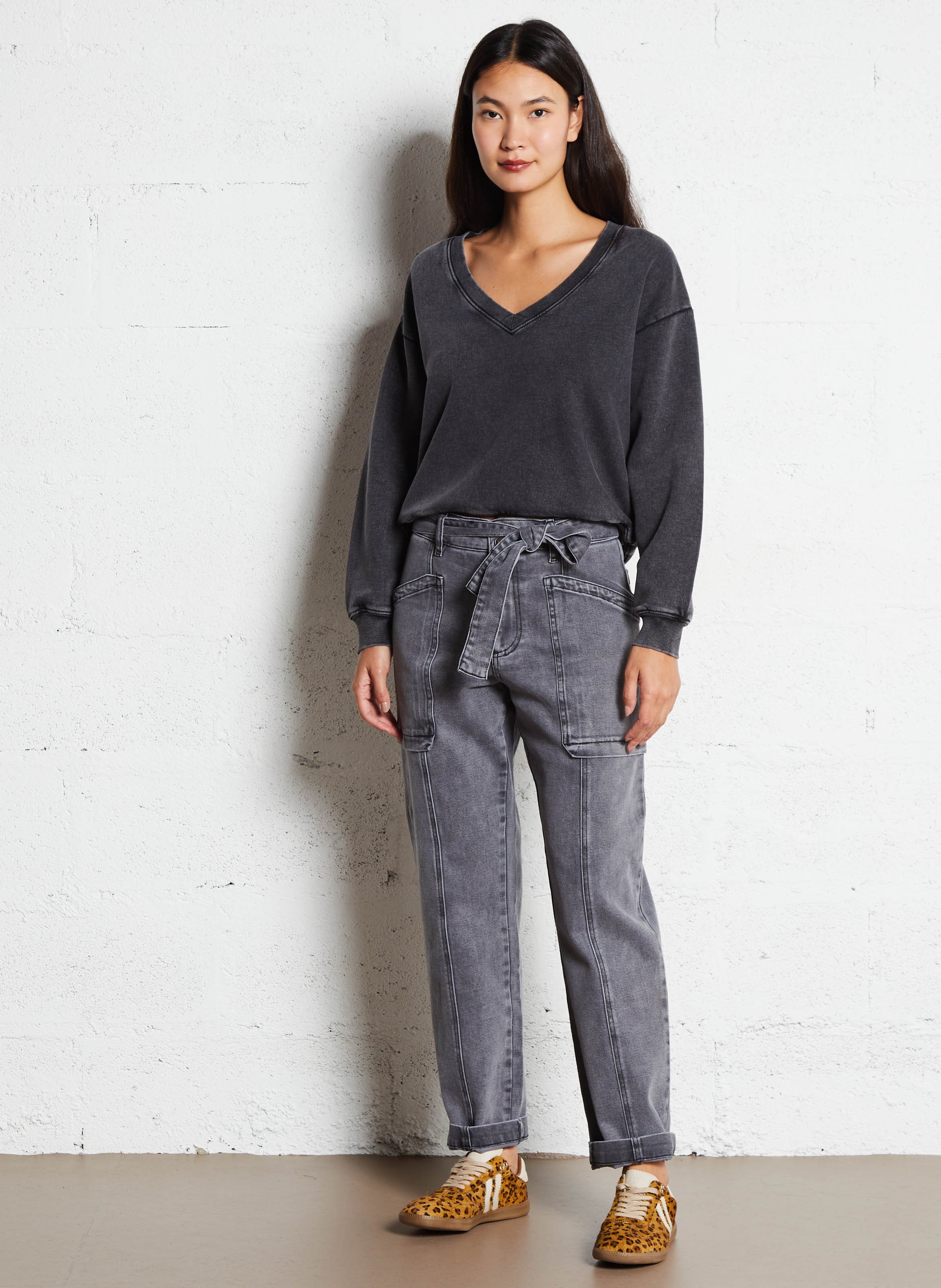 Jean droit selene IKKS Gris