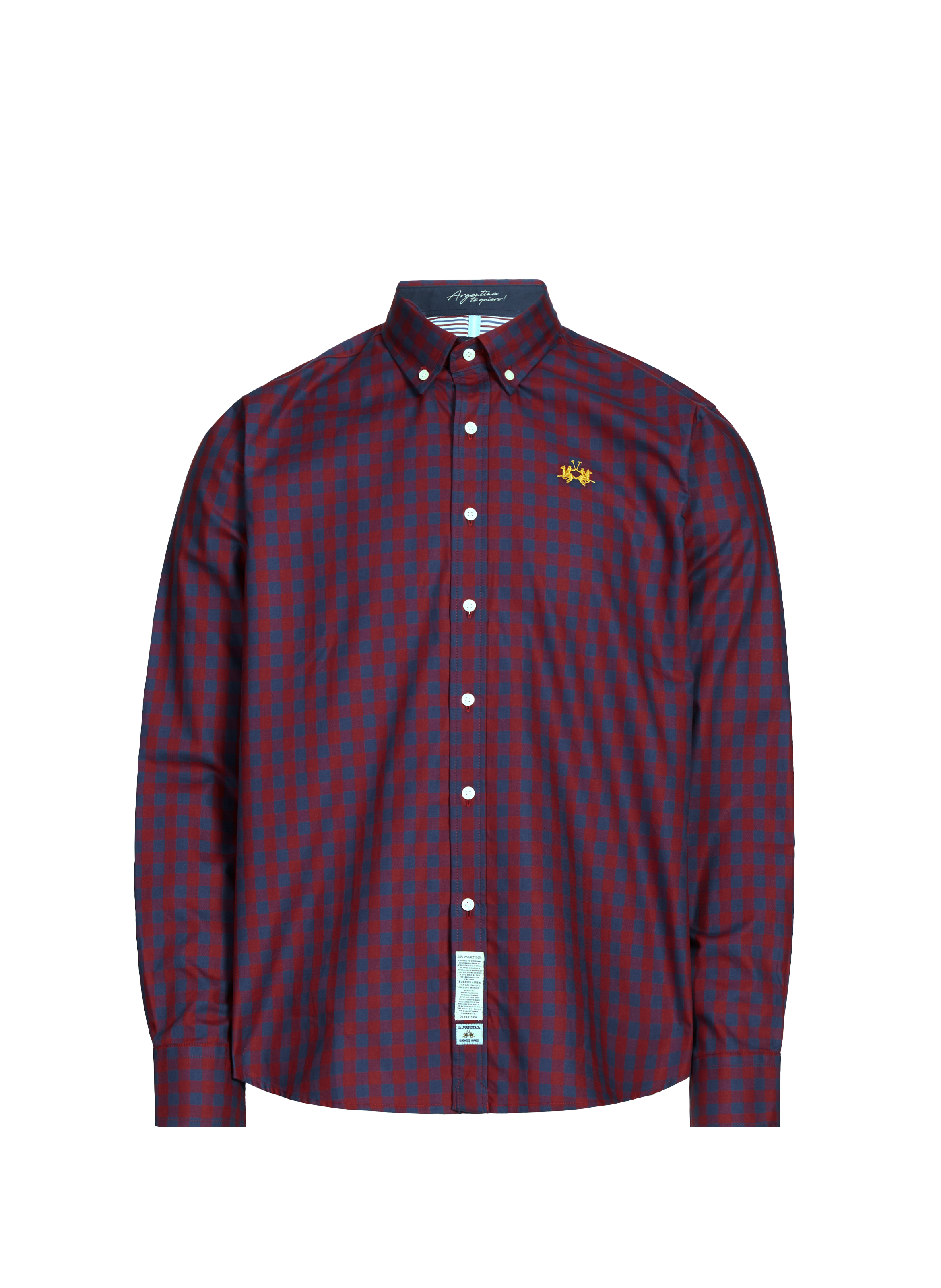 Checked cotton American collar shirt LA MARTINA Multicolour