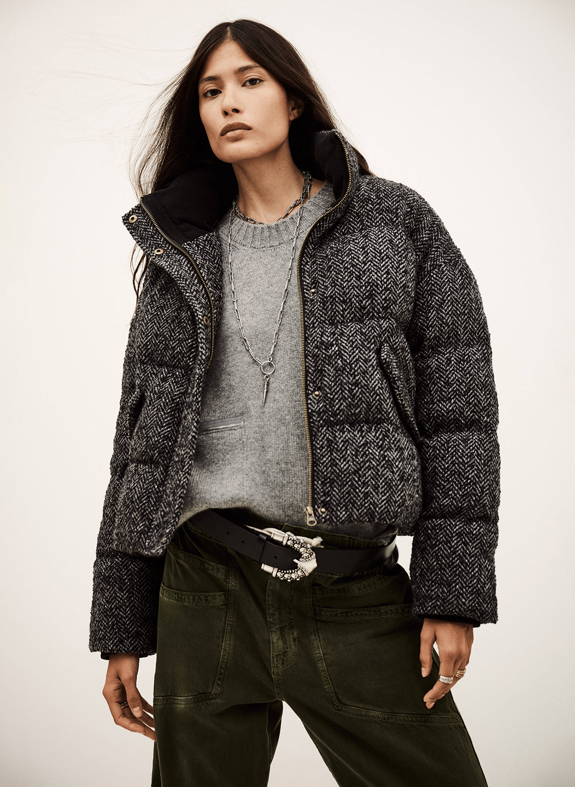 Doudoune col montant en laine mélangée hidi BA&SH Noir