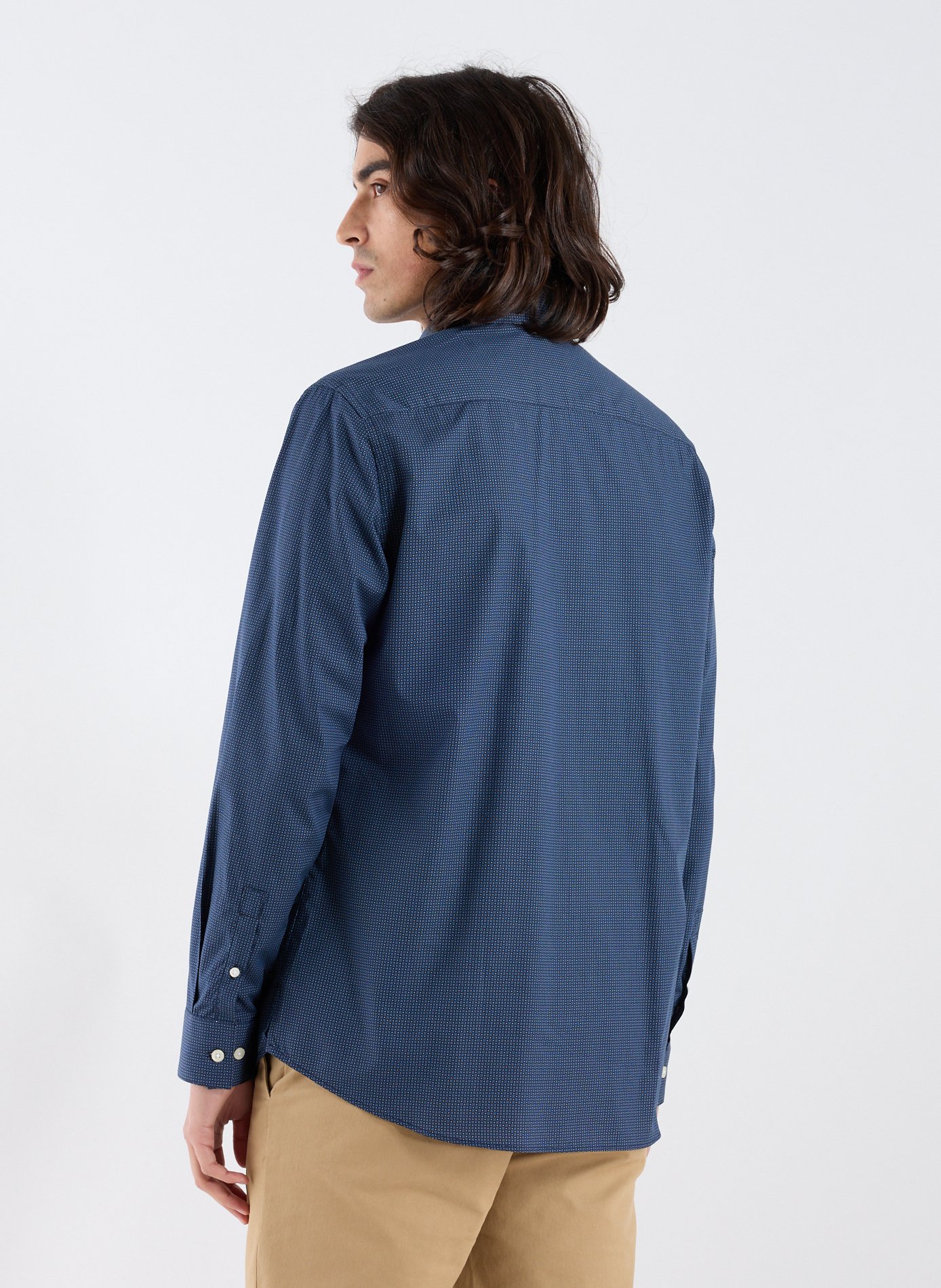 Chemise col classique en coton AU PRINTEMPS PARIS Bleu