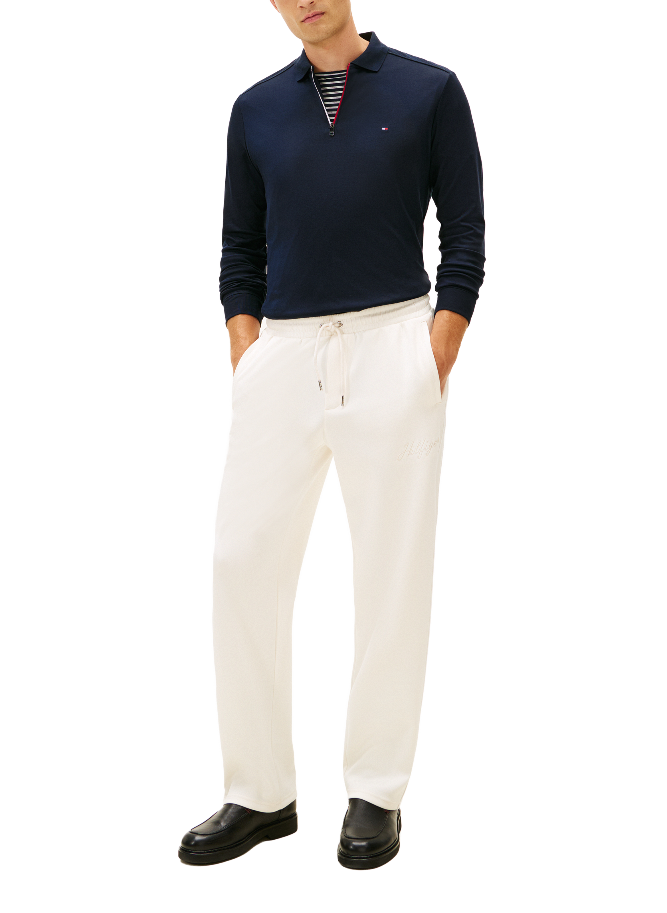 Long-sleeved zip-neck polo TOMMY HILFIGER Blue