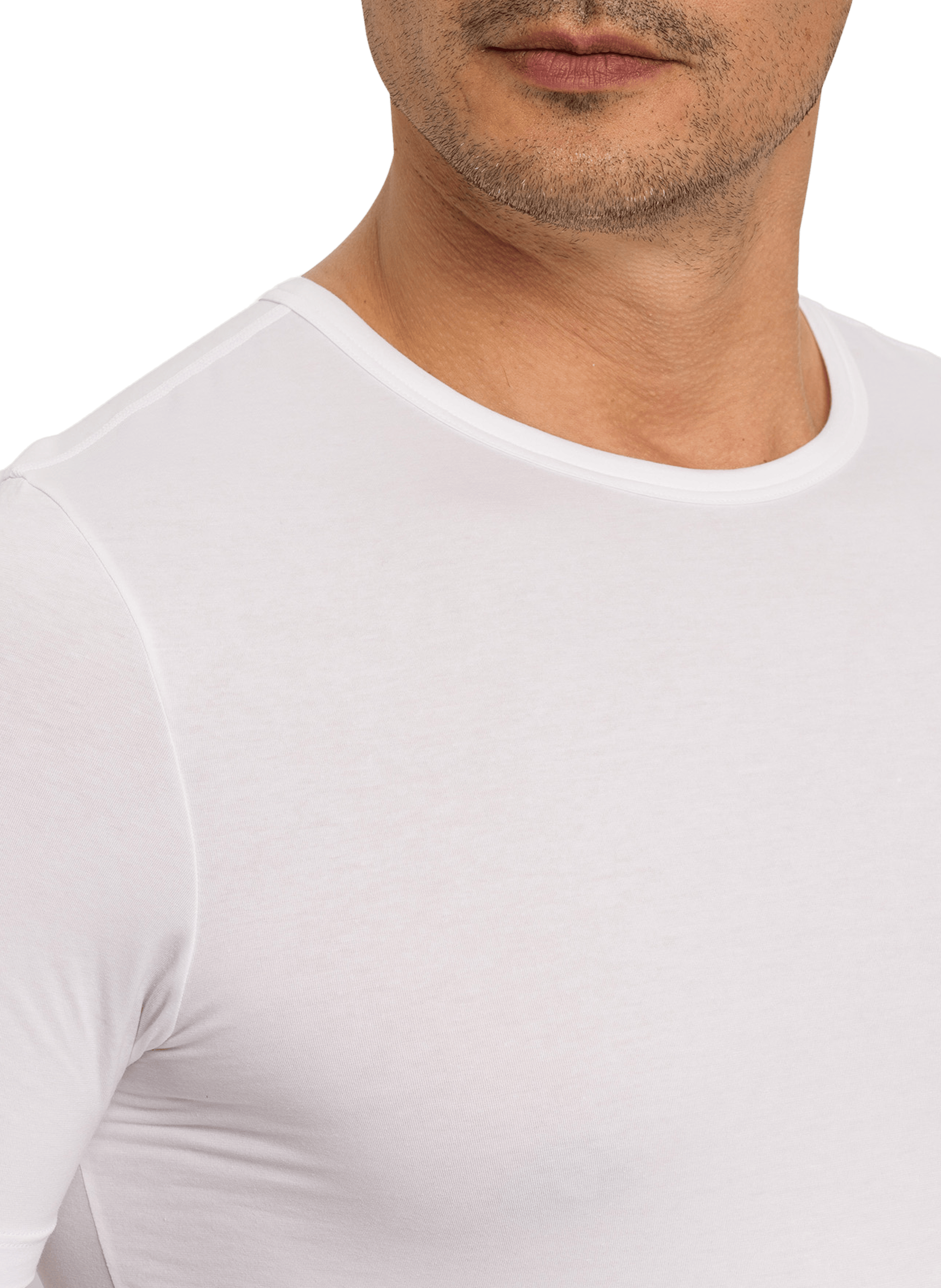 Stretch cotton round-neck T-shirt HANRO White