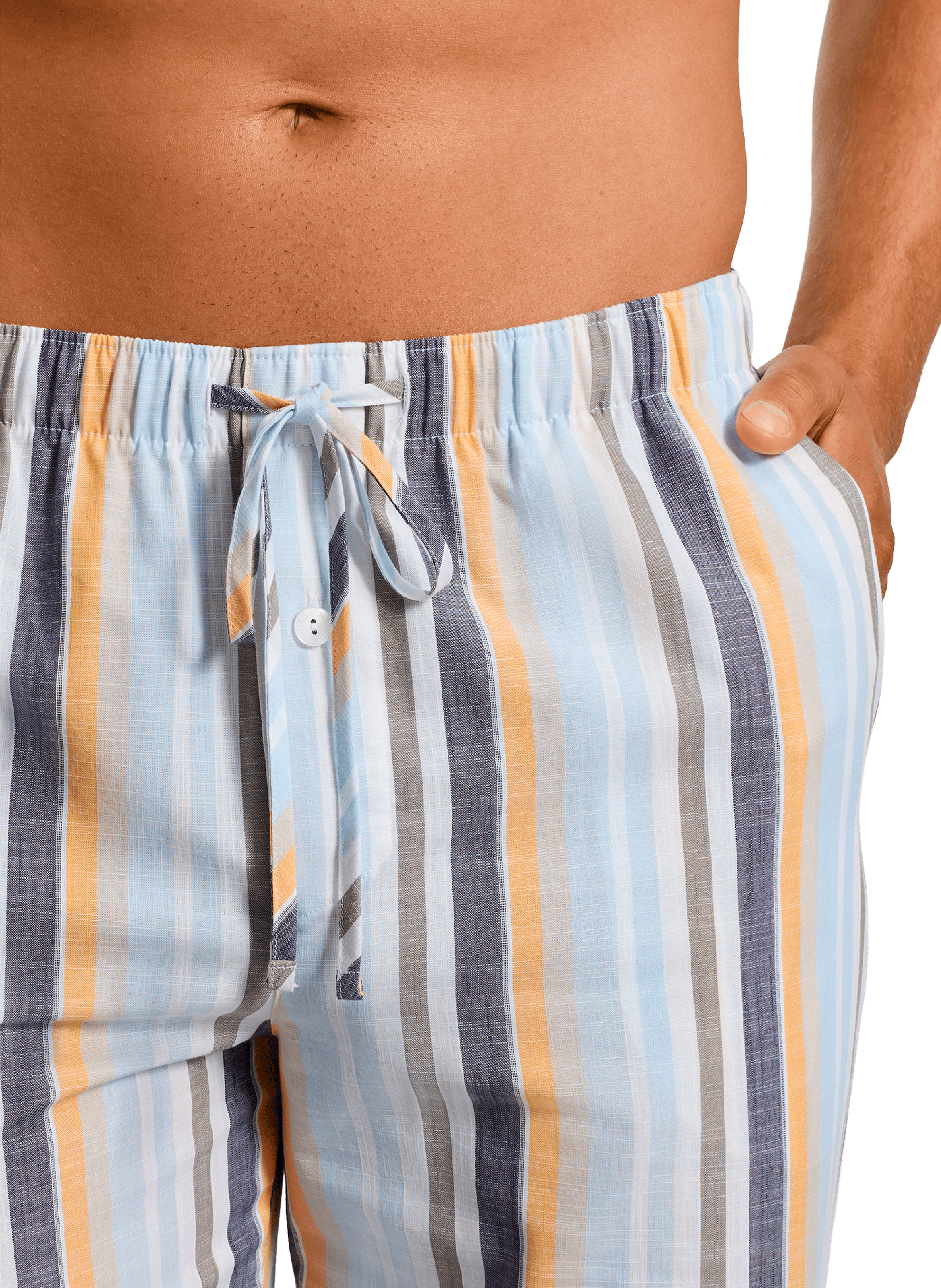 Pantalon droit rayé en coton HANRO Multicolore