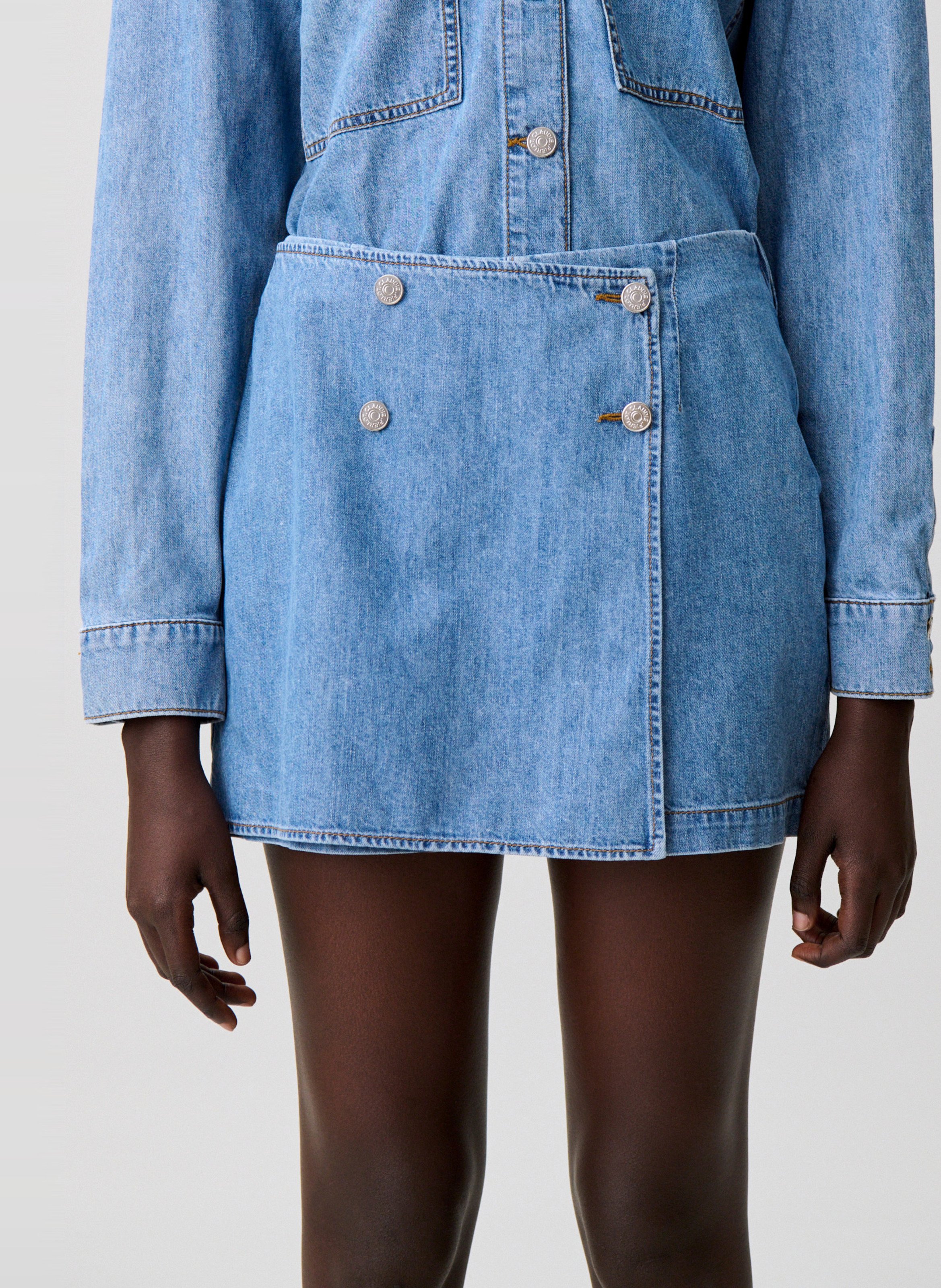 Short droit en coton CLAUDIE PIERLOT Bleu