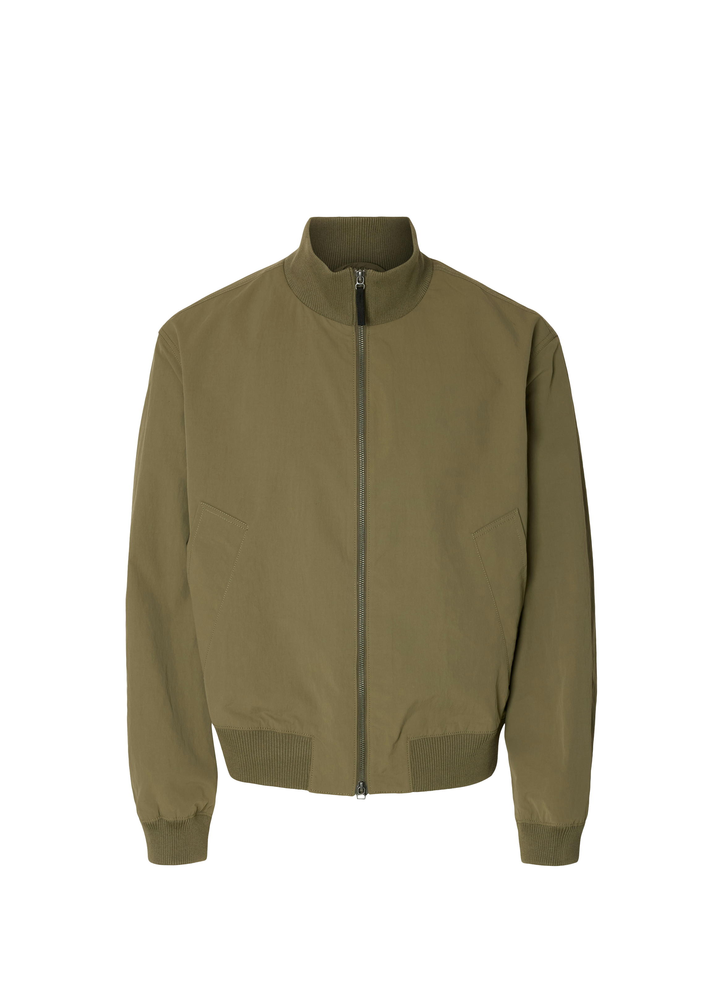 Solid high-neck jacket SELECTED Green