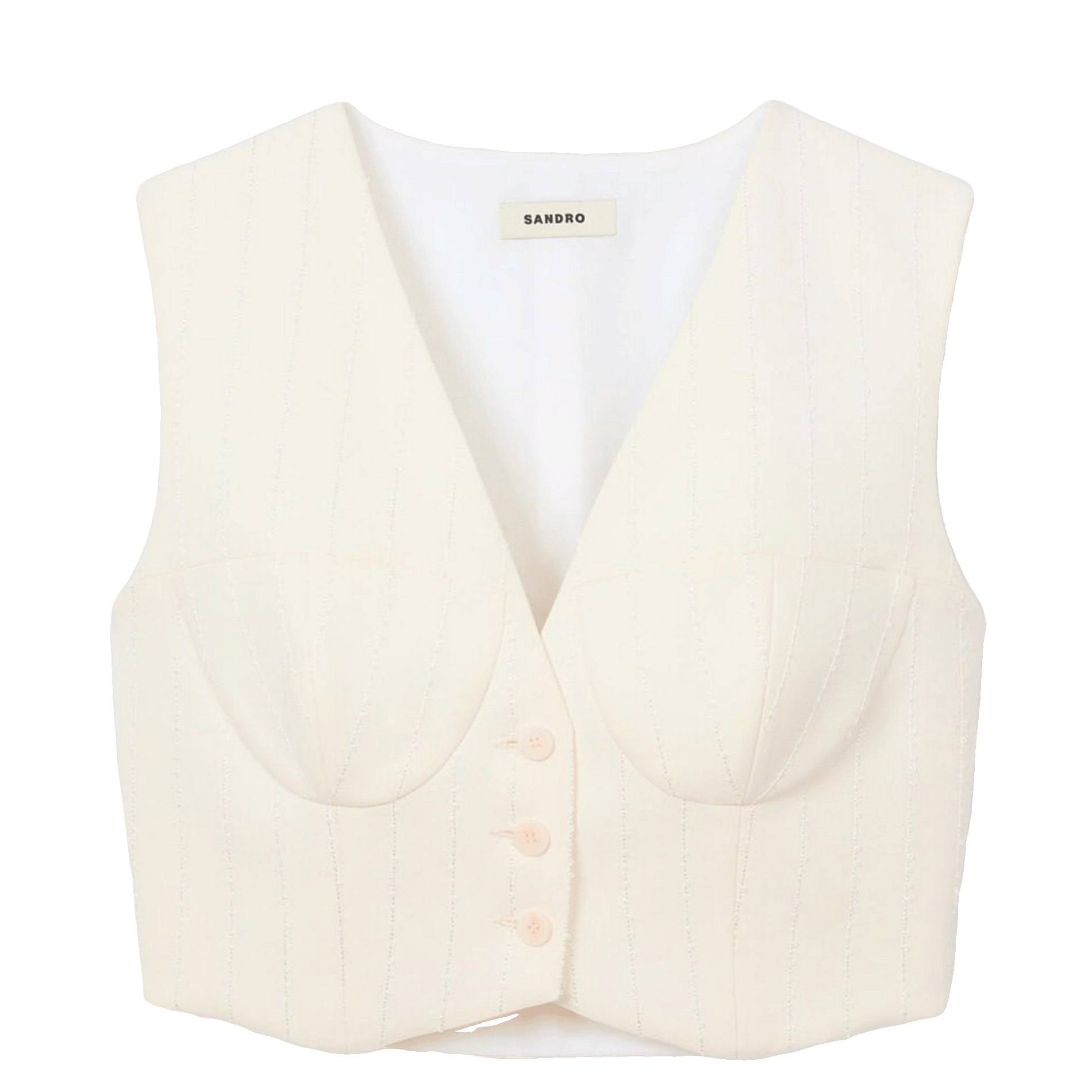 Veston de costume rayé à sequins SANDRO Beige