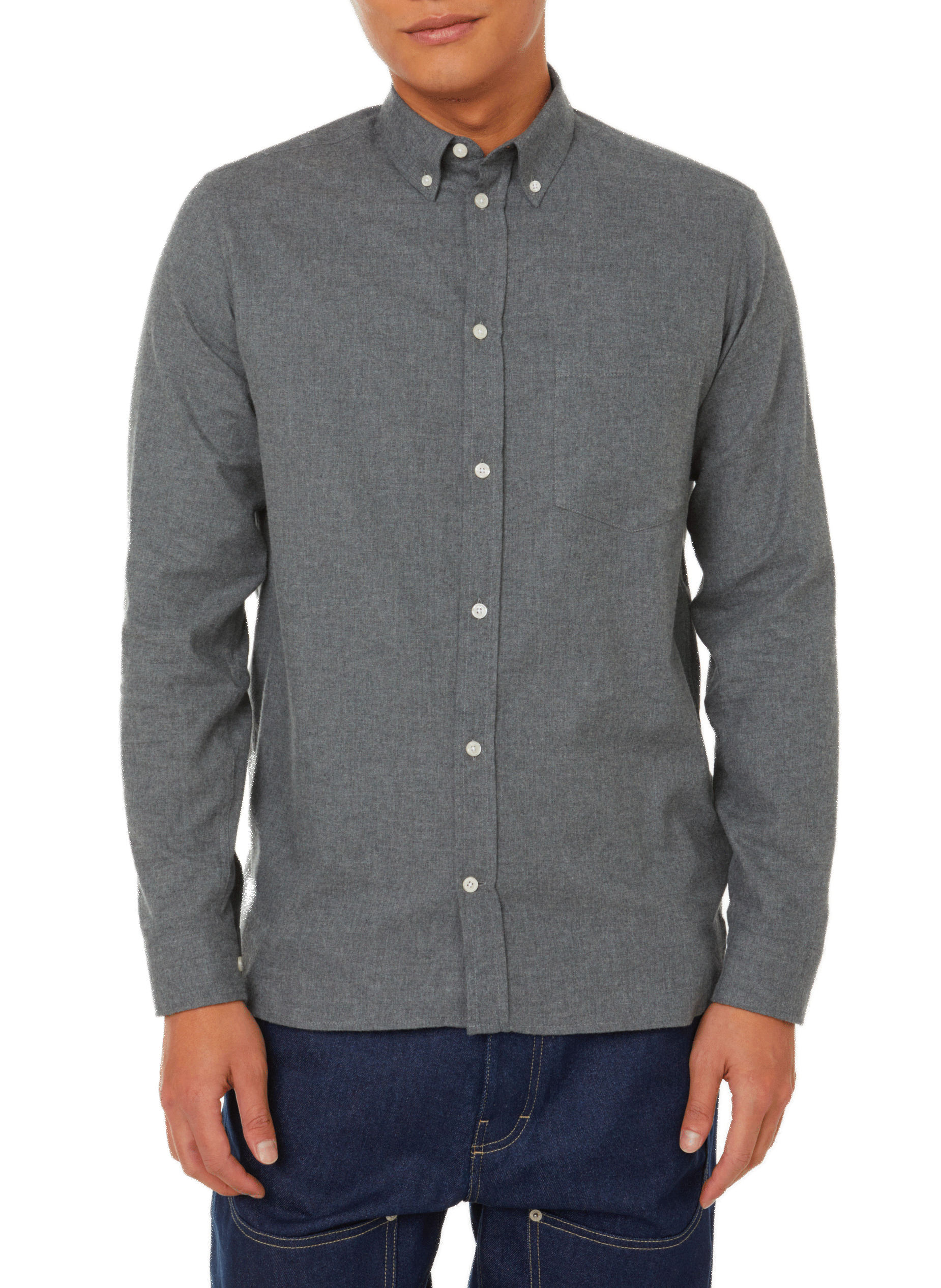 Cotton flannel shirt SAISON 1865 Grey