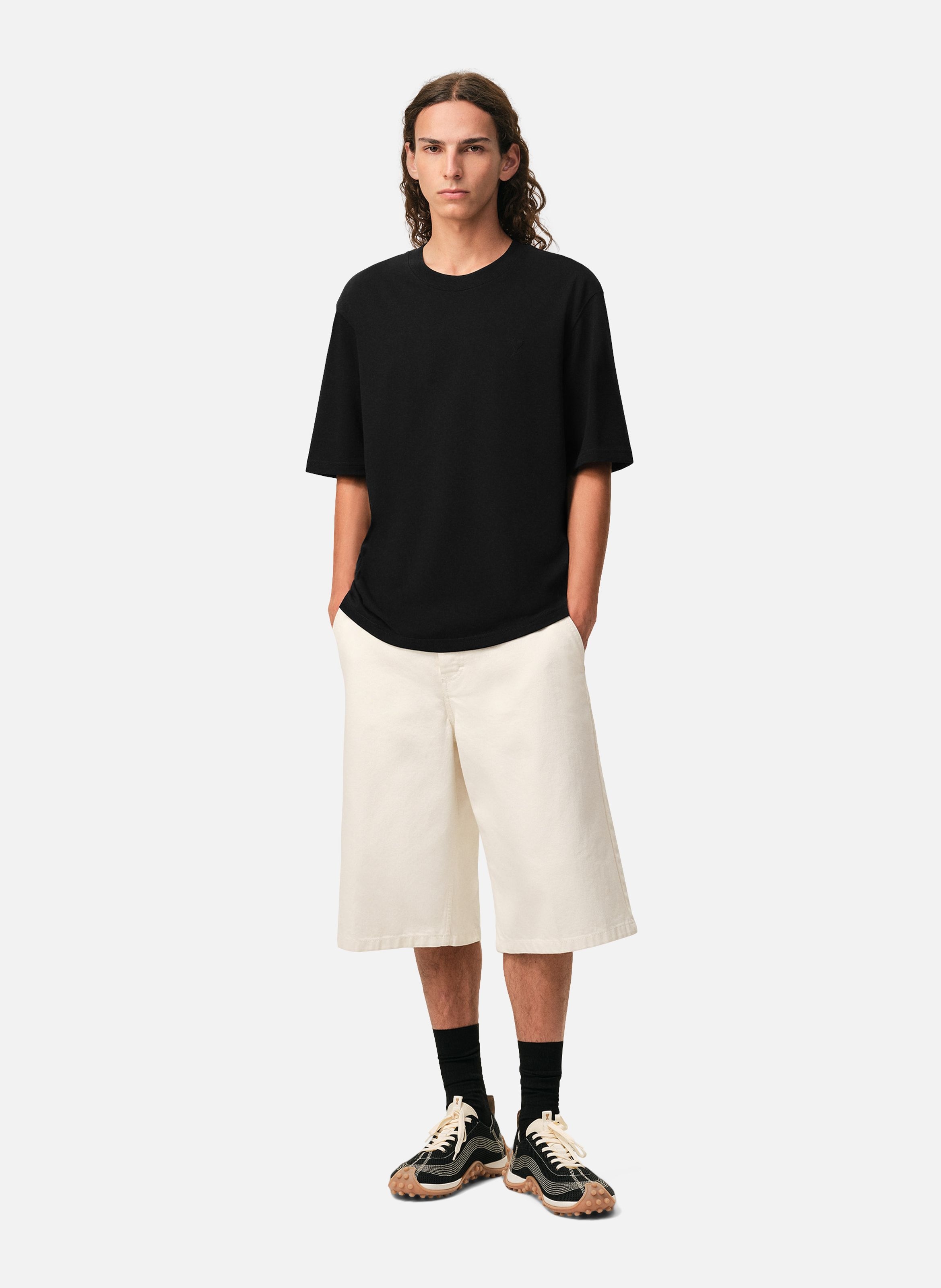 T-shirt Ami De Coeur En Coton unisexe AMI PARIS Noir