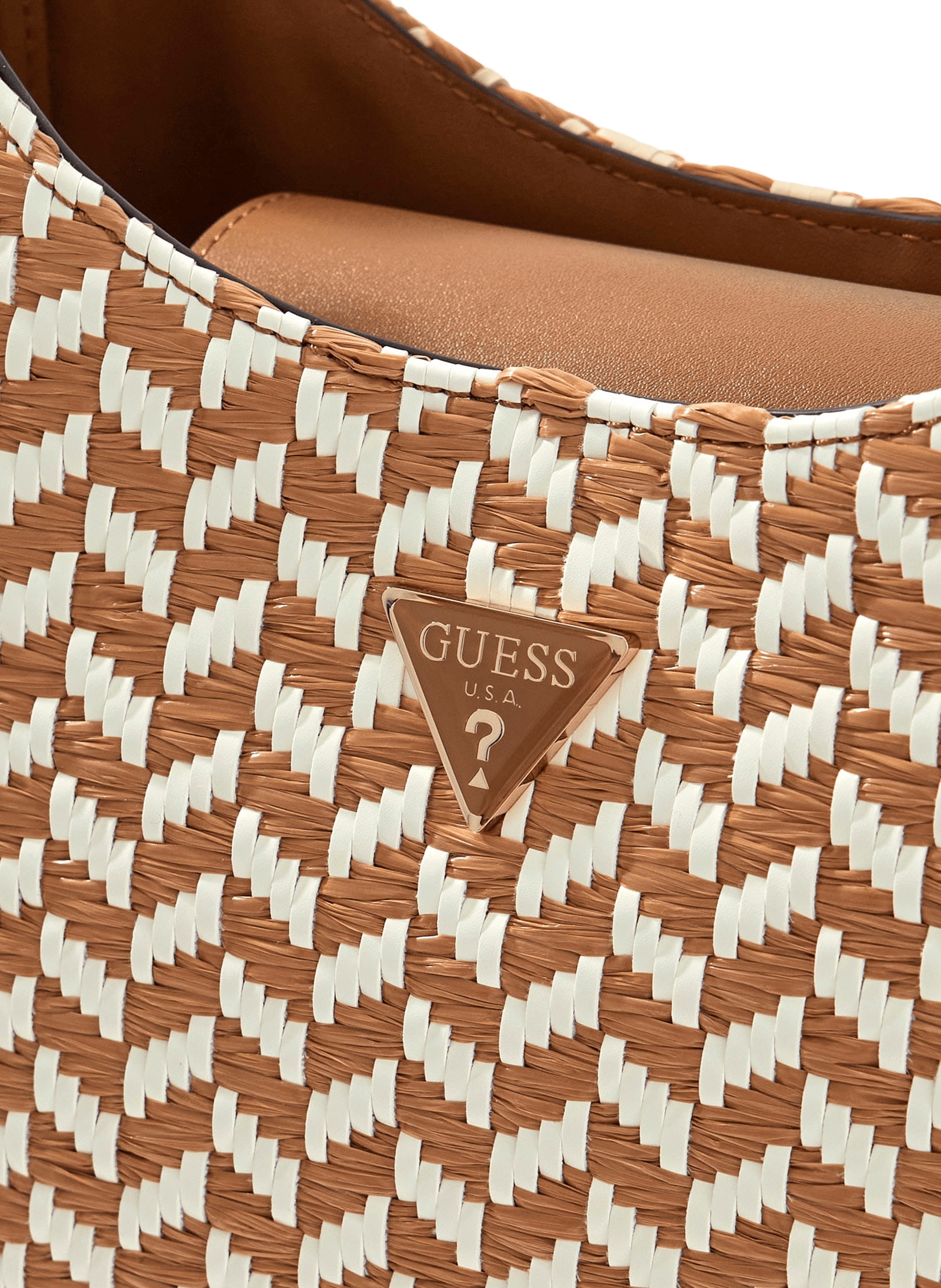 Braided shopping handbag by Tessi GUESS Brown