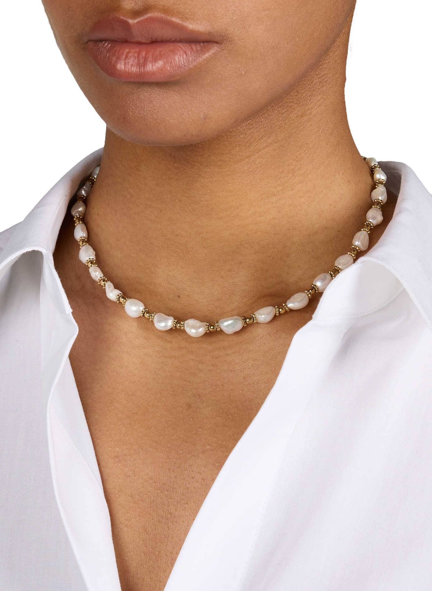 Collier de perles en nacre AU PRINTEMPS PARIS Blanc