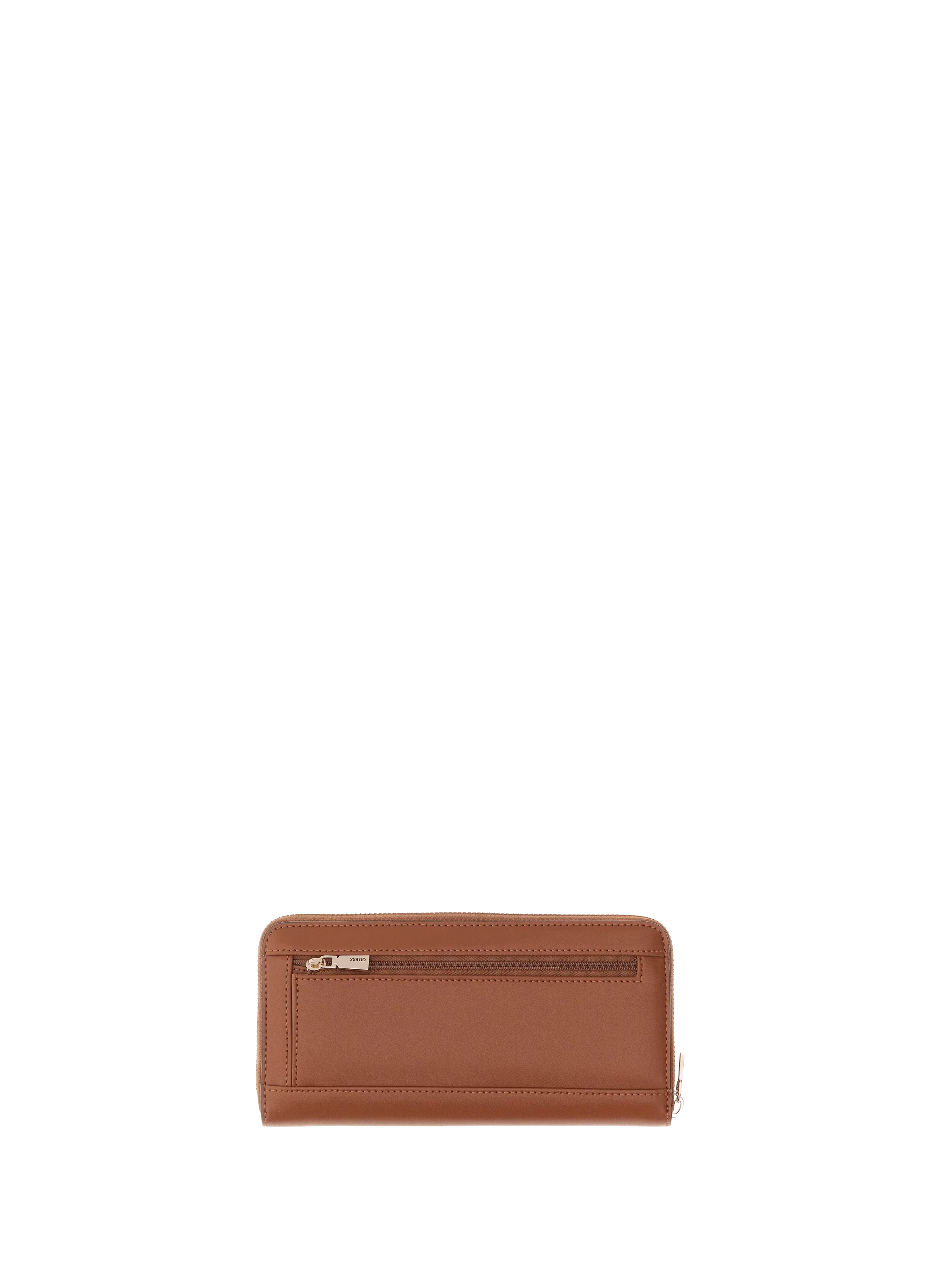 Portefeuille zip avec logo GUESS Marron