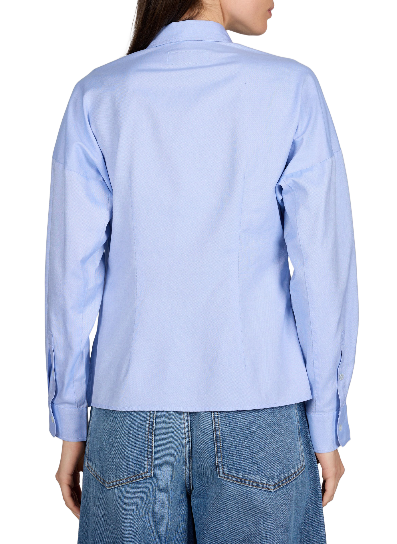 Straight organic cotton shirt MAX MARA WEEK END Blue