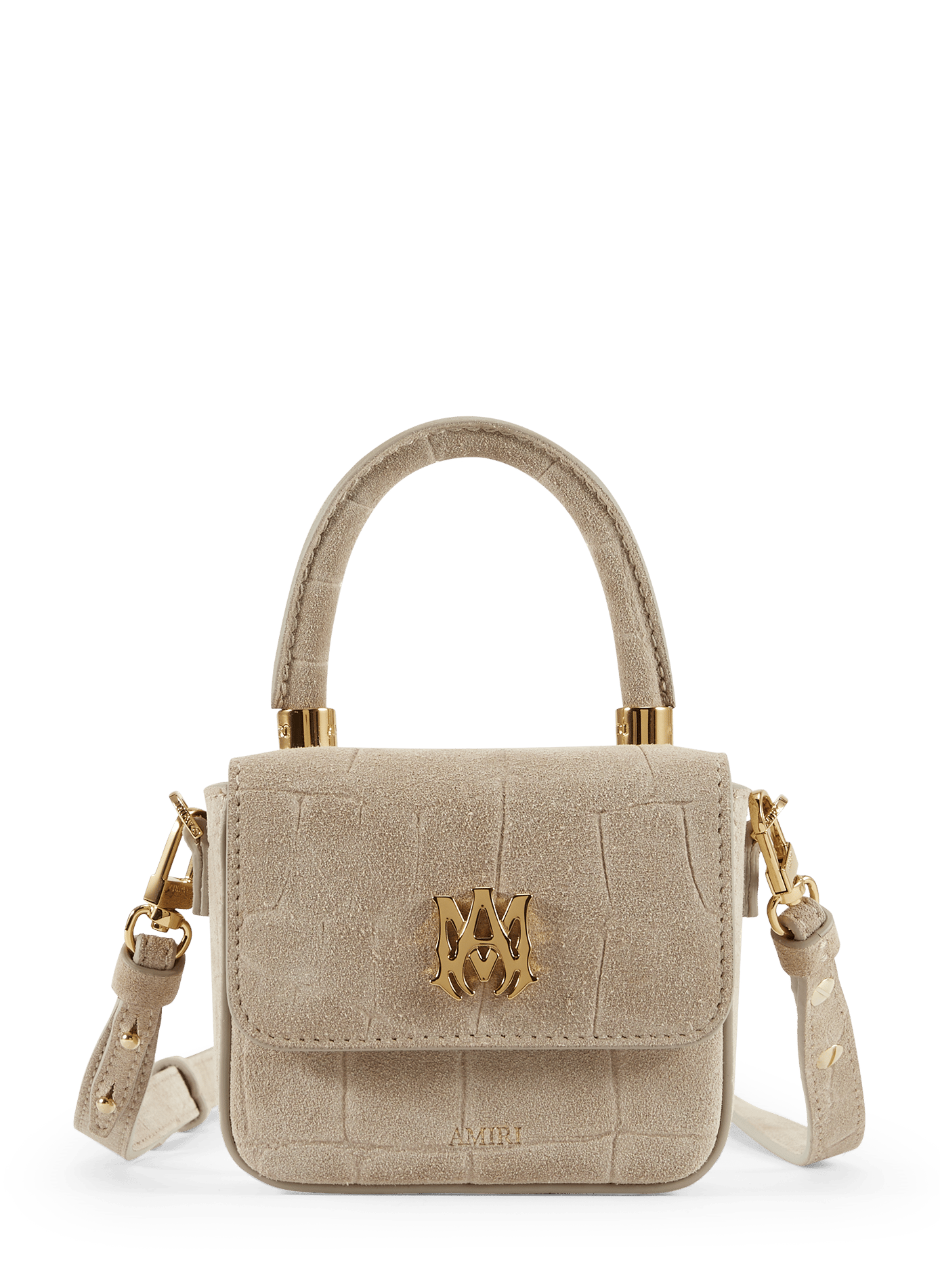 Sac à main Nano MA en cuir suédé AMIRI Beige