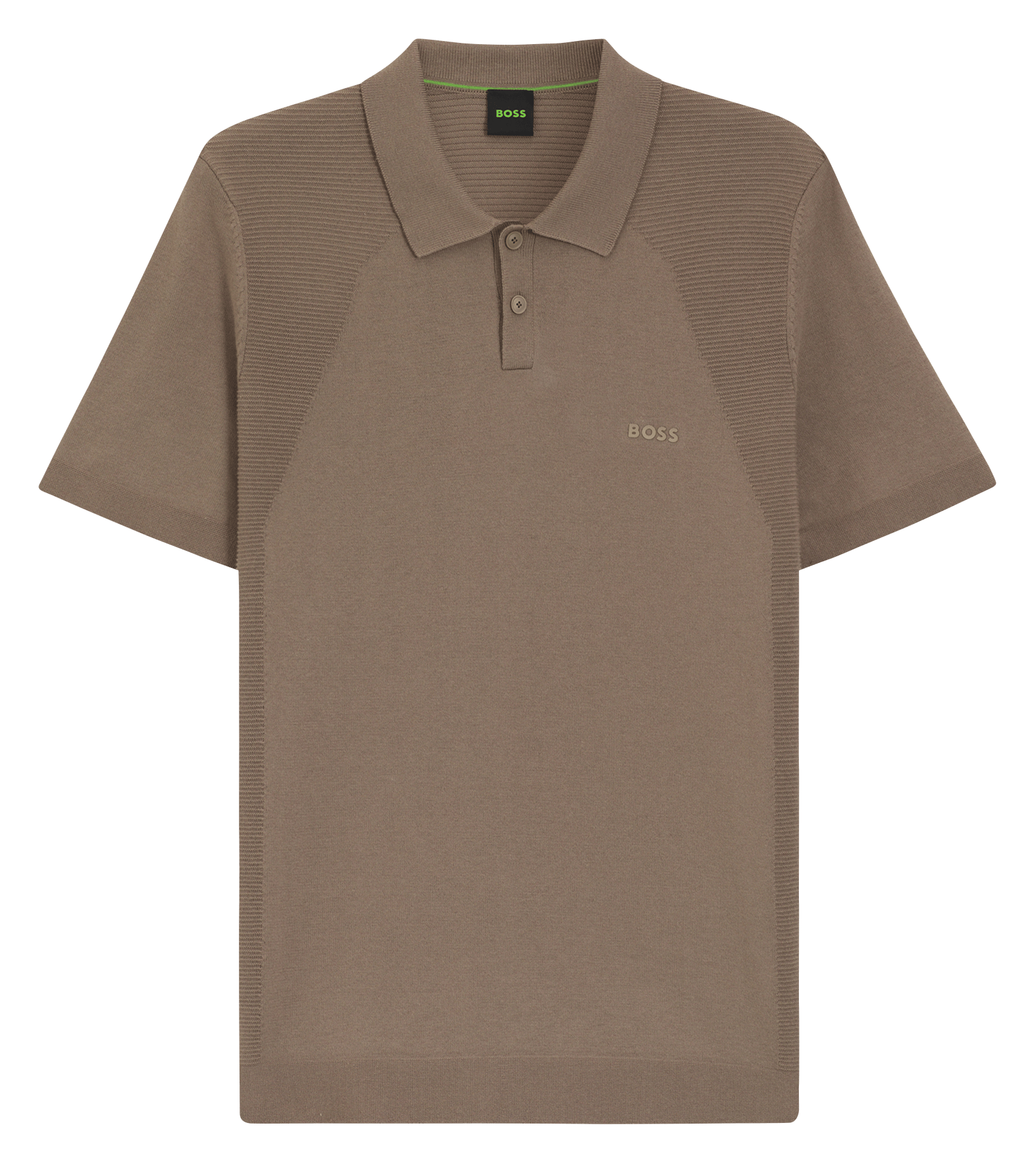 Polo droit en coton mélangé BOSS Kaki