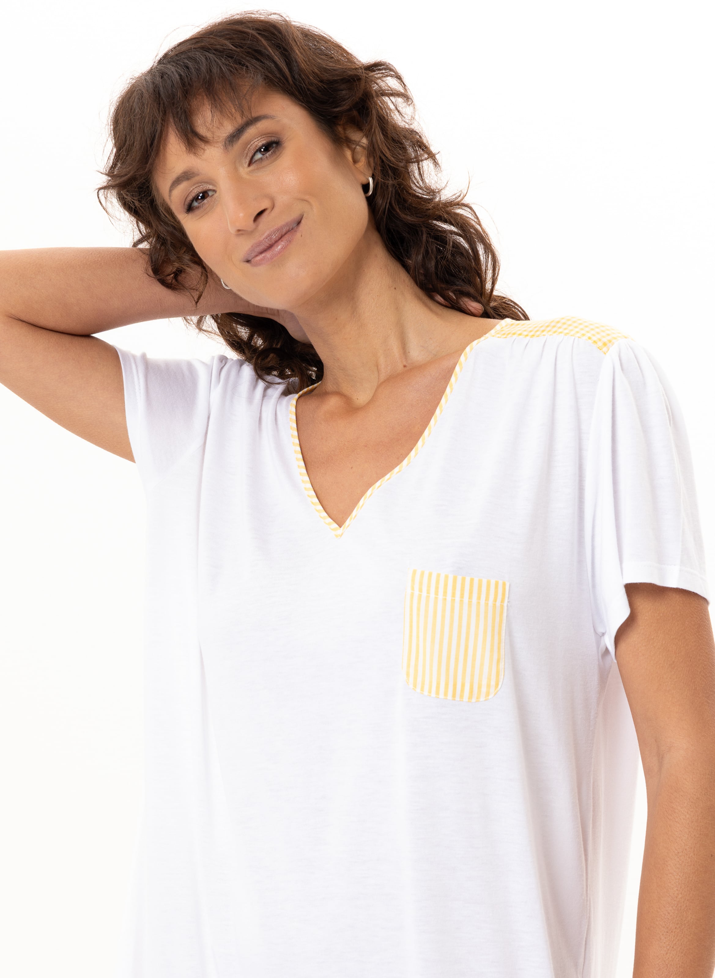 Chemise de nuit en coton modal patio 201 LE CHAT Multicolore