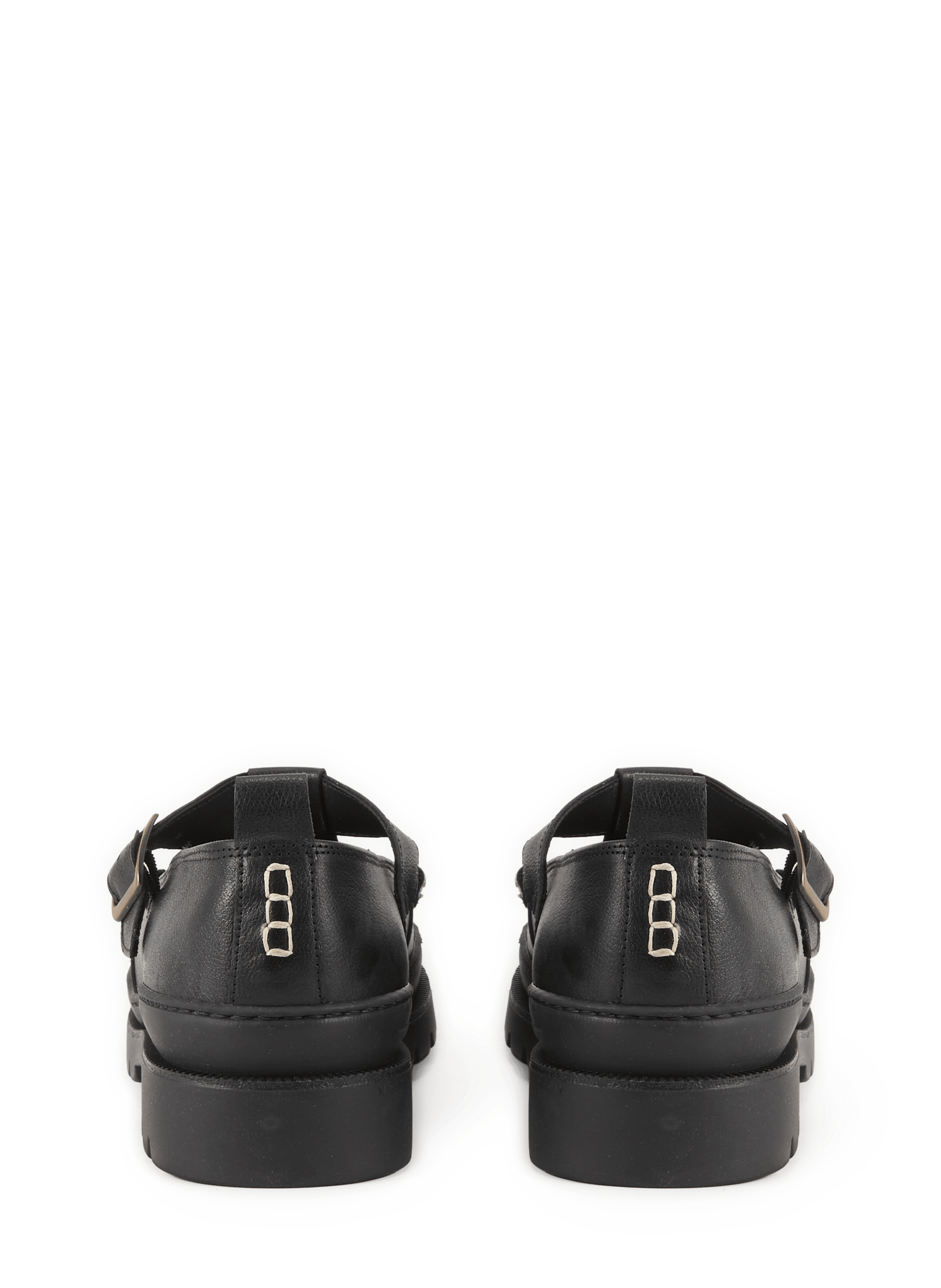 Sandales tressées en cuir grainé KLEMAN Noir