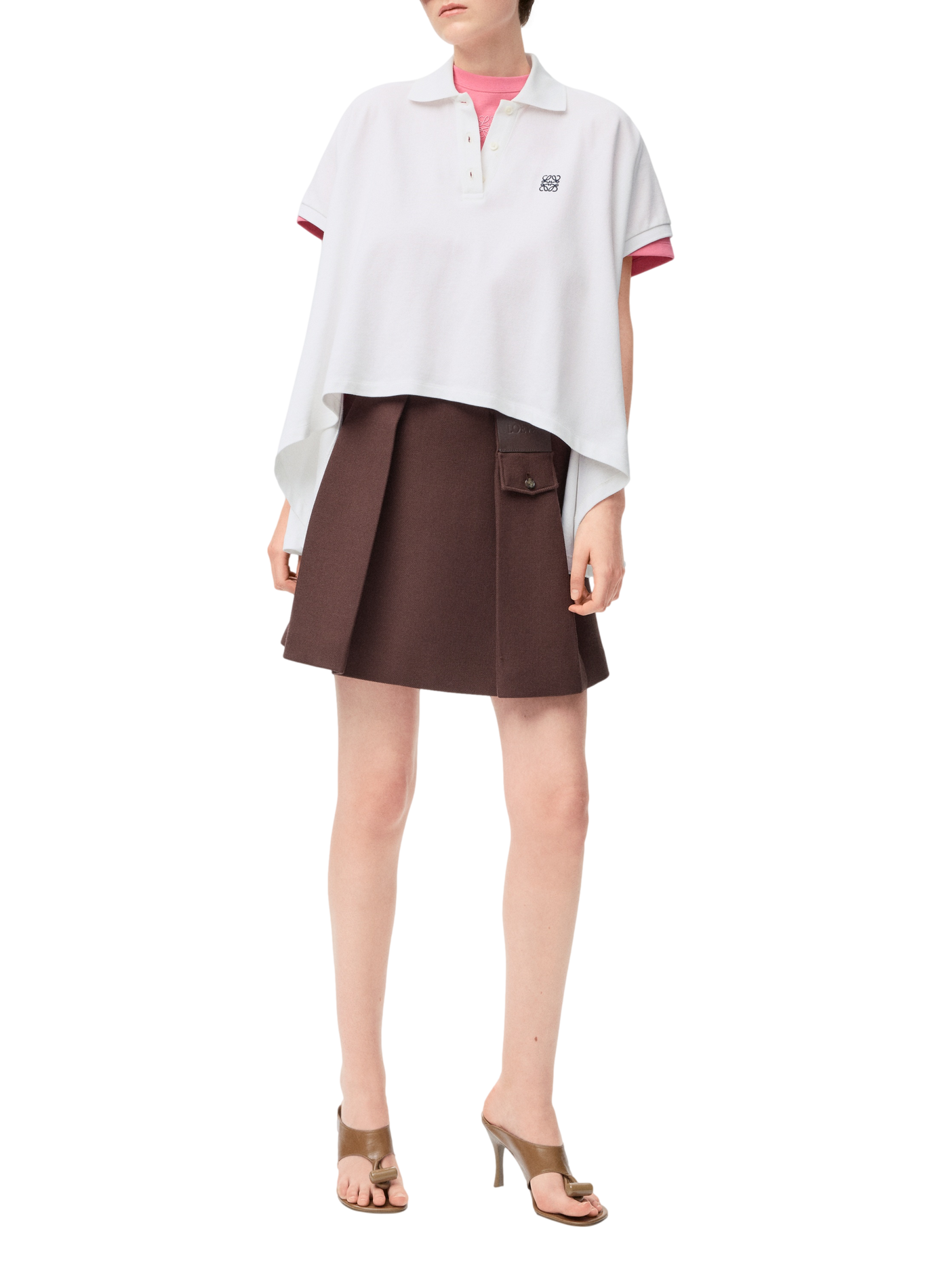 Polo en piqué de coton léger LOEWE Blanc