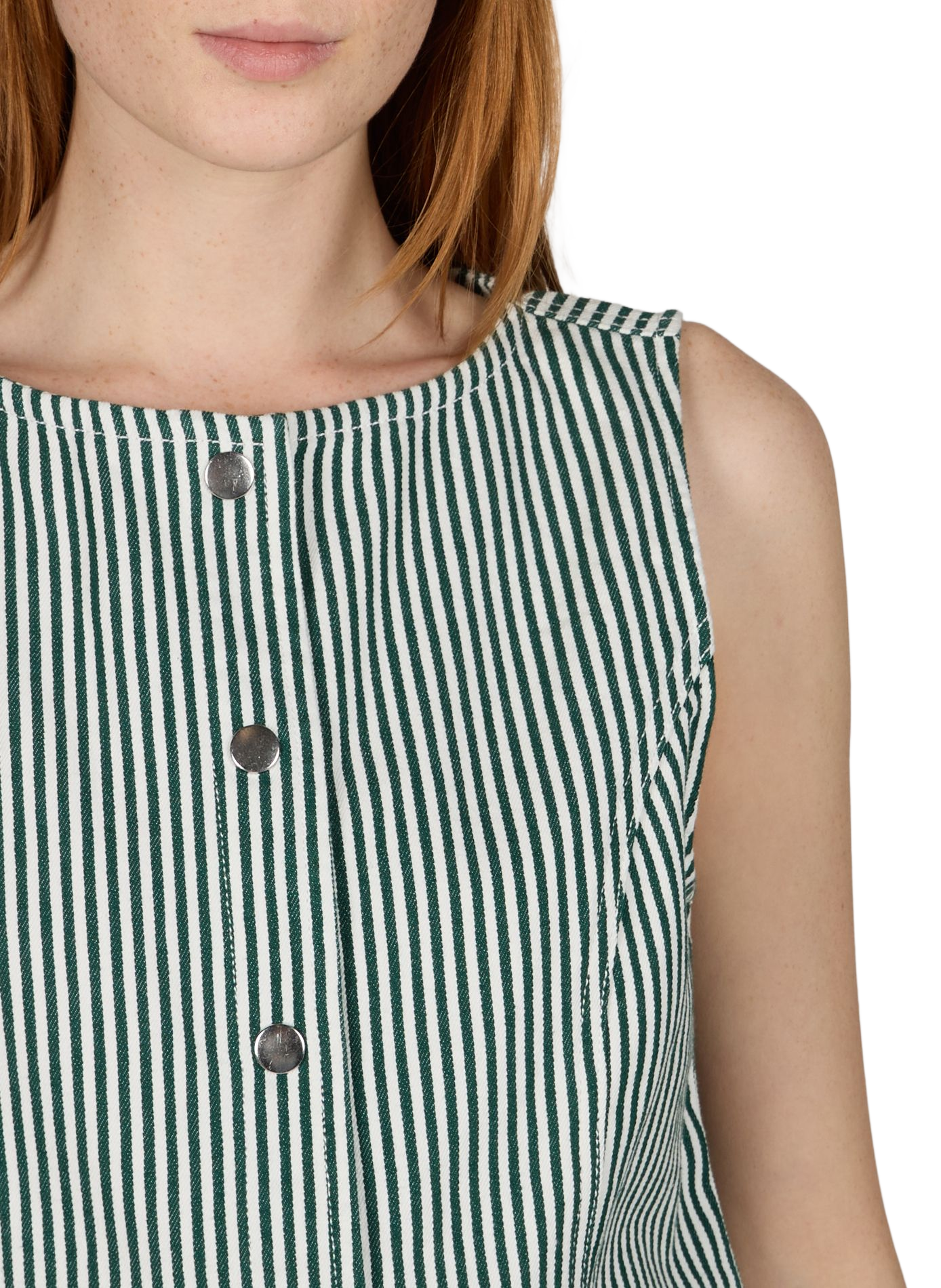 Sleeveless striped Sanni jacket in blended cotton OBJECT White