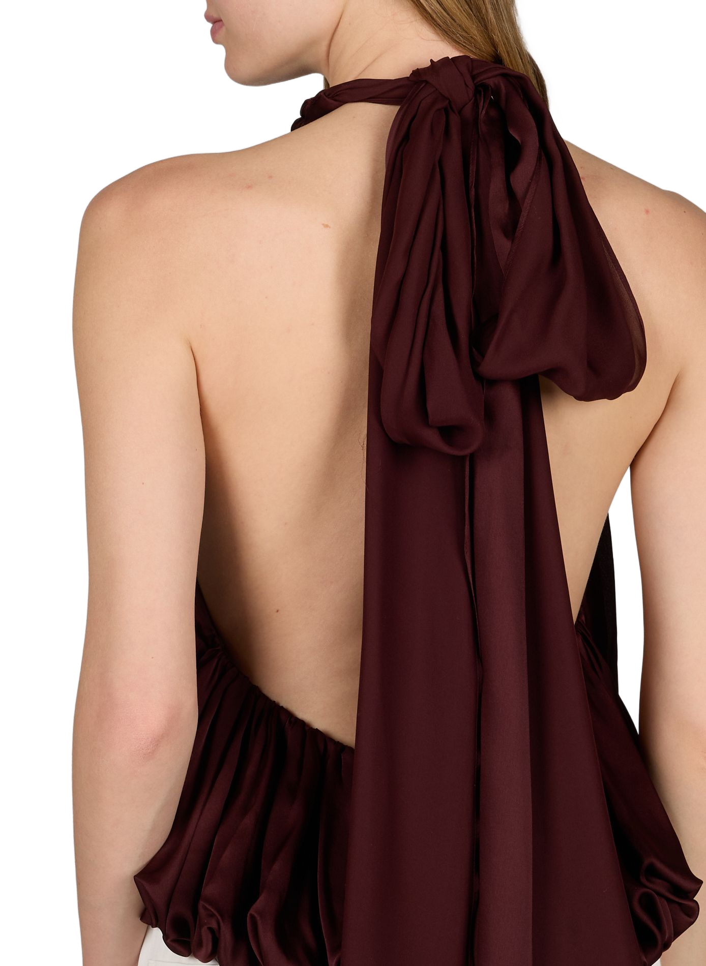 Billow Luna silk open back top ZIMMERMANN Red