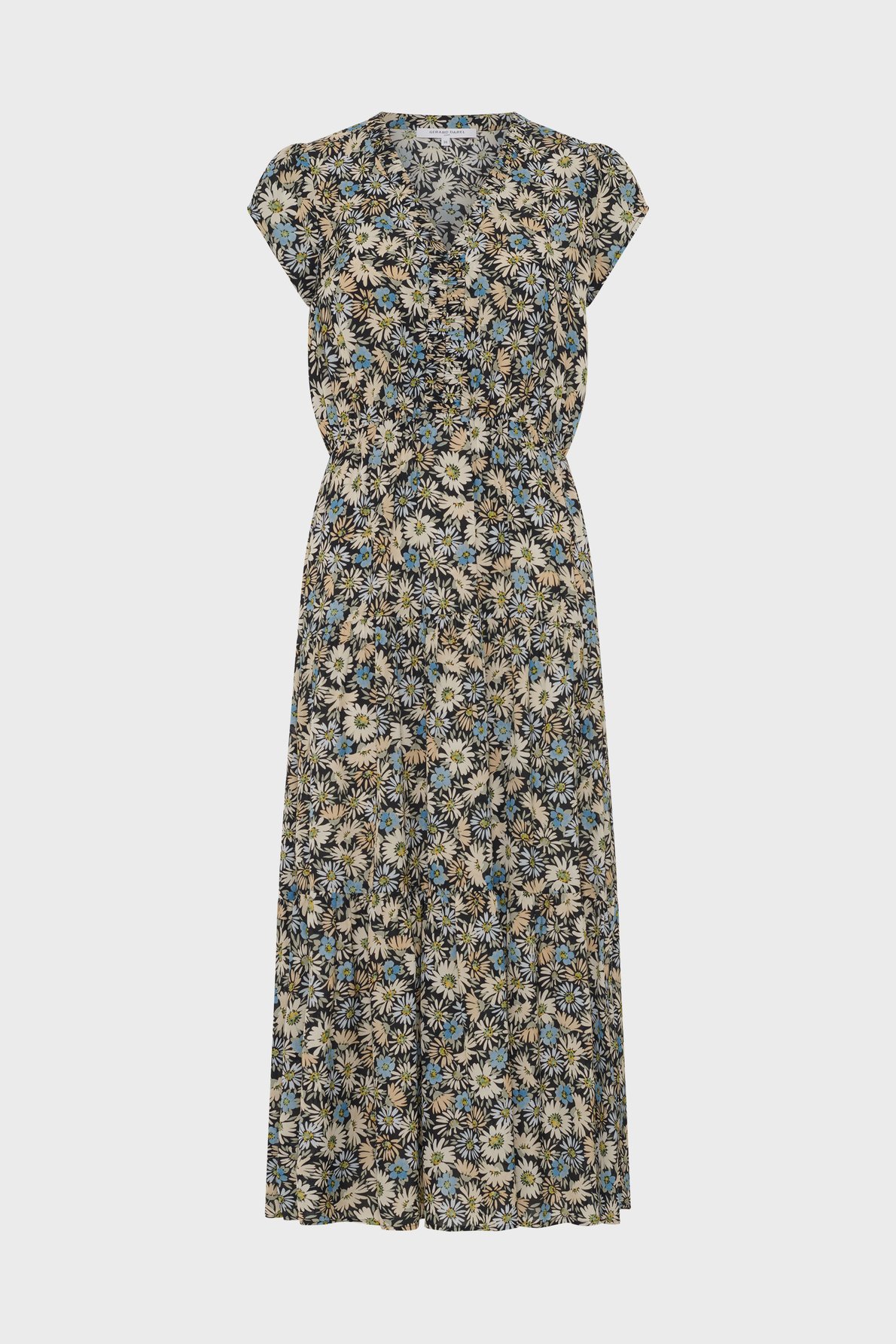 Robe longue et cintrée à fleurs - reina Bleu