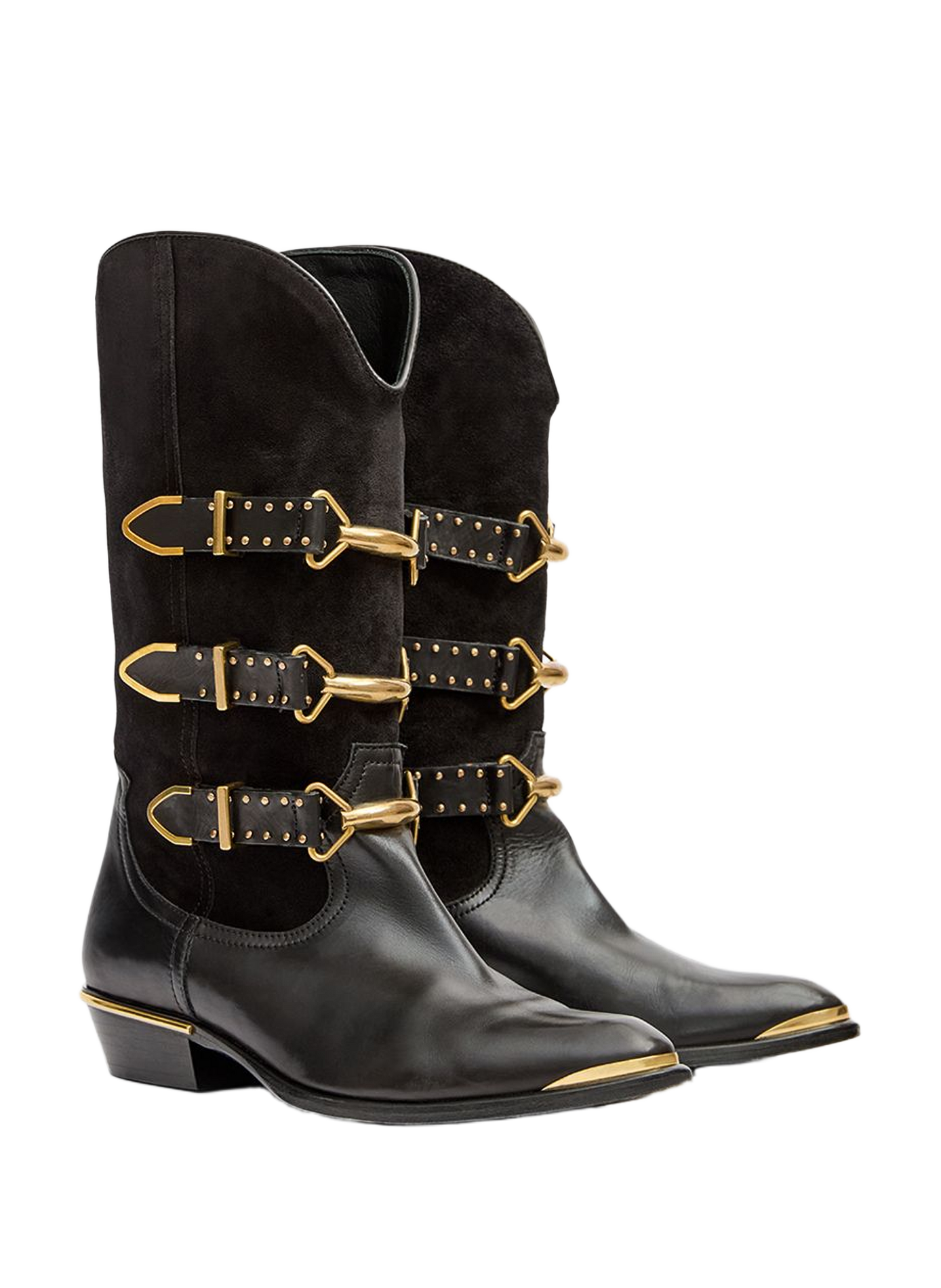 Mexia suede leather ankle boot with metal embellishments ISABEL MARANT Black